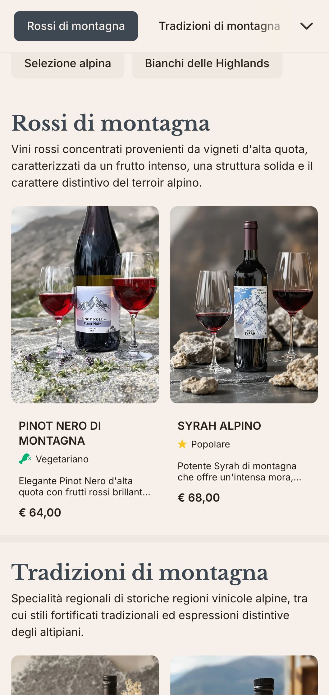 Modello di carta dei vini di ispirazione montana con accenti di ardesia ed estetica alpina, perfetto per i ristoranti di alta montagna e le cantine dal clima freddo.