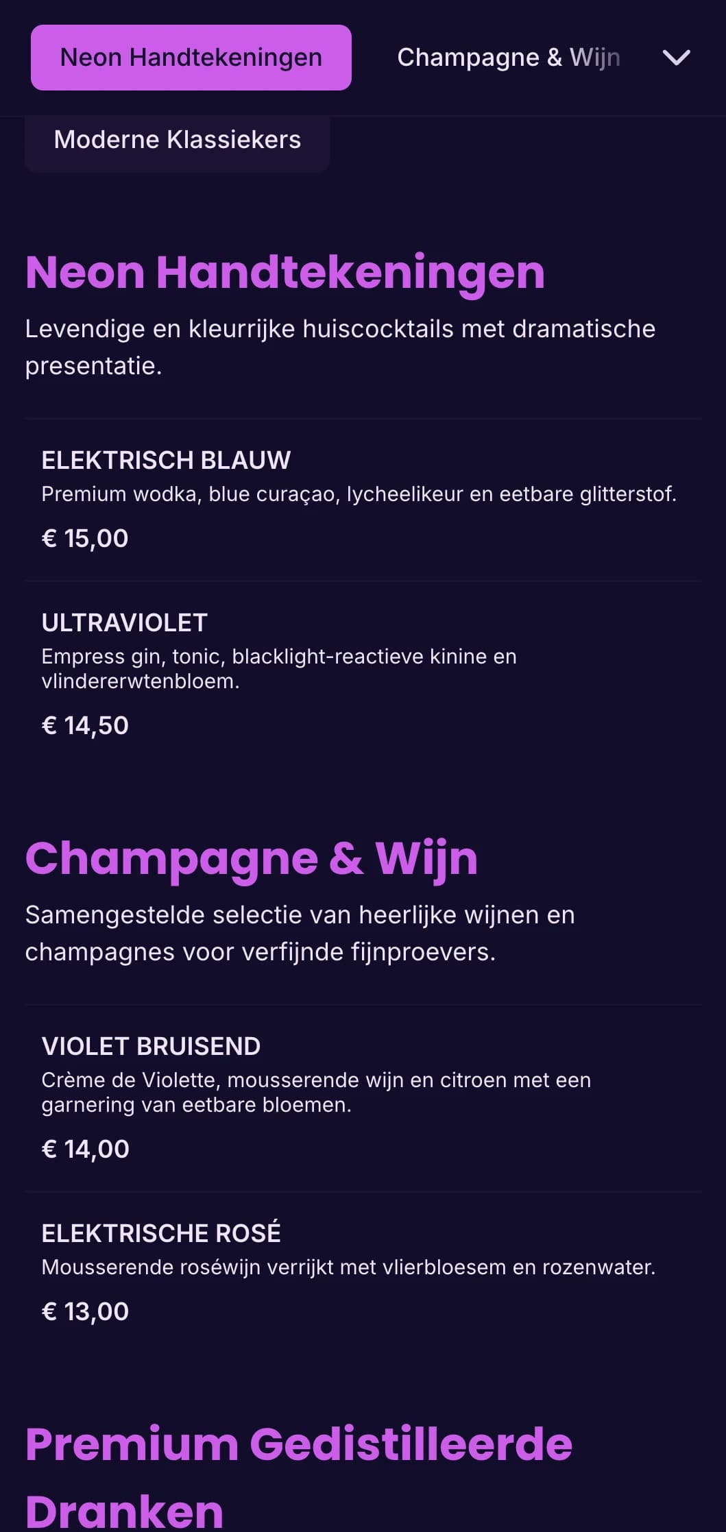 Levendig paars en ultraviolet ontwerp voor trendy nachtclubs en cocktail lounges.