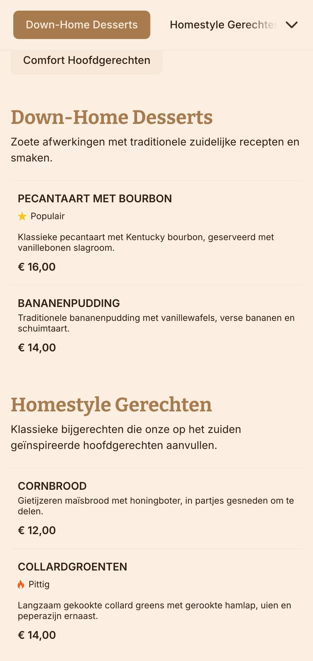 Hartverwarmende catering in zuidelijke stijl met comfortklassiekers, royale porties en huiselijke presentatie voor familiereünies en informele bijeenkomsten.