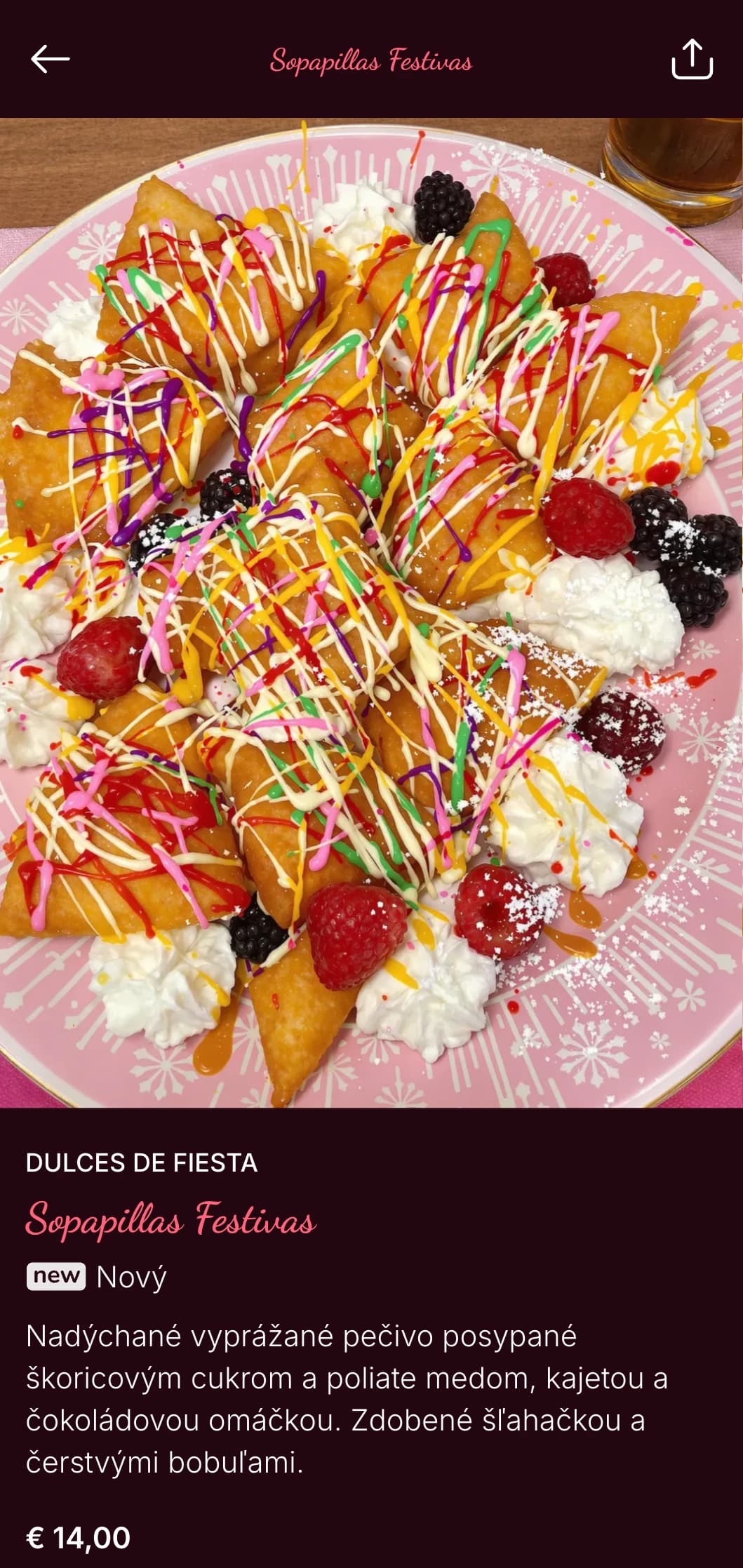 Slávnostné a oslavné mexické menu ideálne na Cinco de Mayo so žiarivými ružovými a červenými akcentmi, párty atmosférou a špeciálnou ponukou na sviatky.