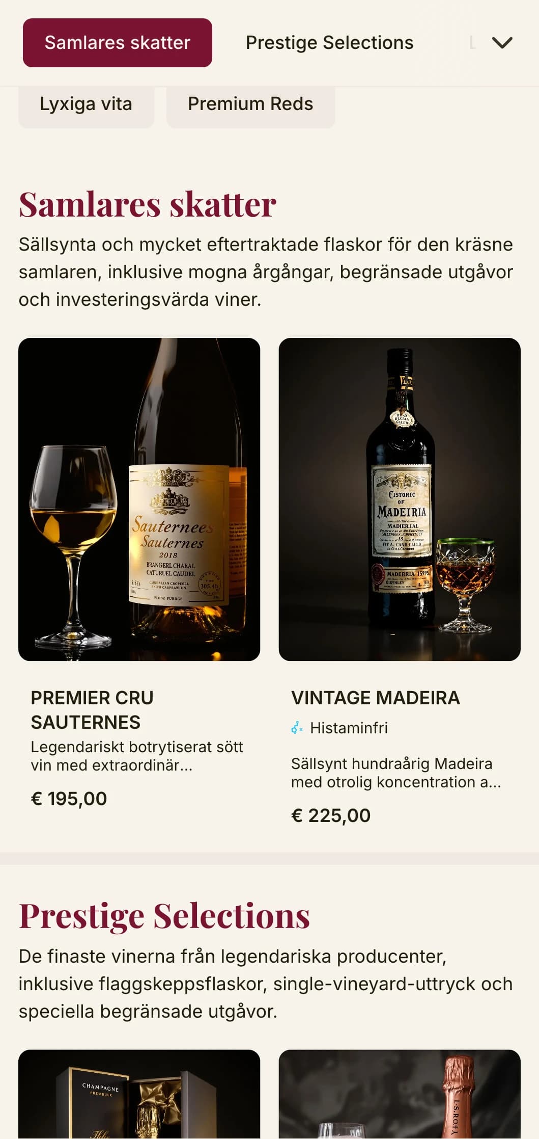 Dramatiskt lyxig mall för vinlista med djupröda accenter och sofistikerad typografi, perfekt för premiumvinkällare och exklusiva anläggningar.