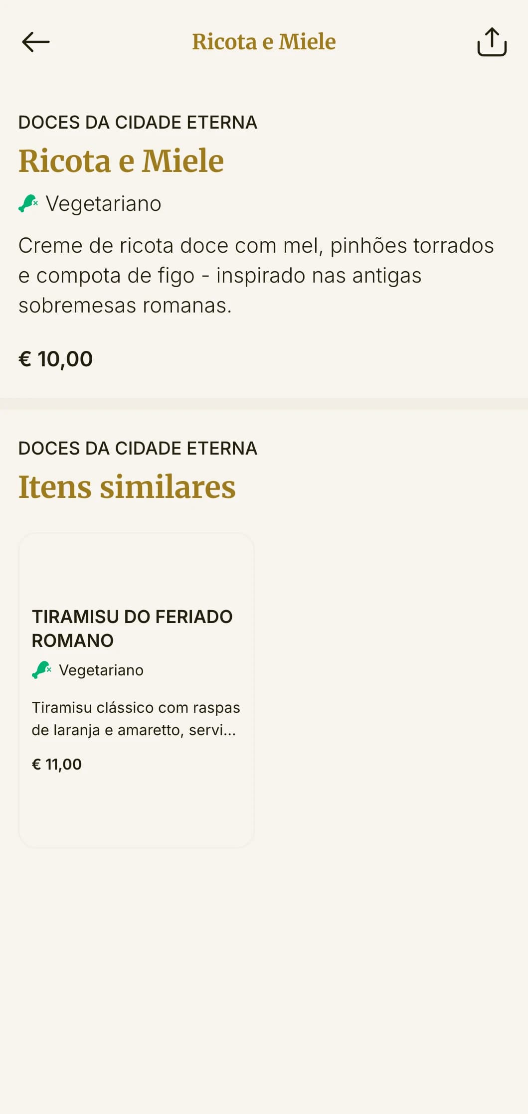 Menu de pizzas clássicas em estilo romano com referências italianas históricas e estilo elegante.