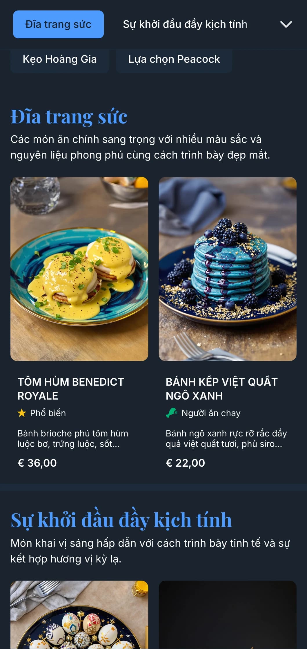 Mẫu bữa sáng muộn sang trọng, màu sắc trang nhã với các chi tiết thanh lịch, phù hợp với các quán cà phê sang trọng và bữa sáng muộn vào những dịp đặc biệt.