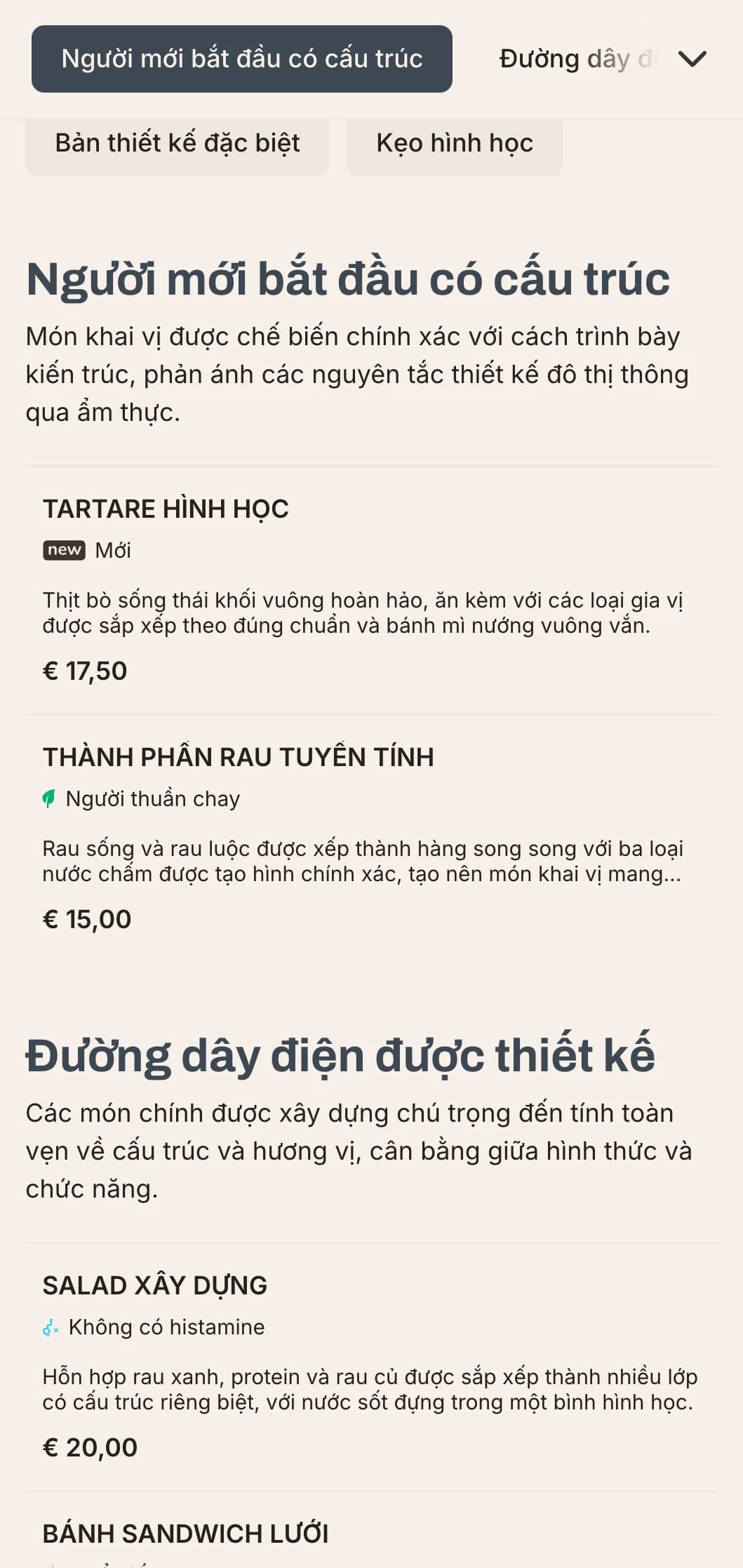 Thiết kế thực đơn trưa mang tính kiến trúc táo bạo với những đường nét mạnh mẽ và yếu tố đô thị, lý tưởng cho các nhà hàng hiện đại ở các khu thương mại và khu phát triển hiện đại.