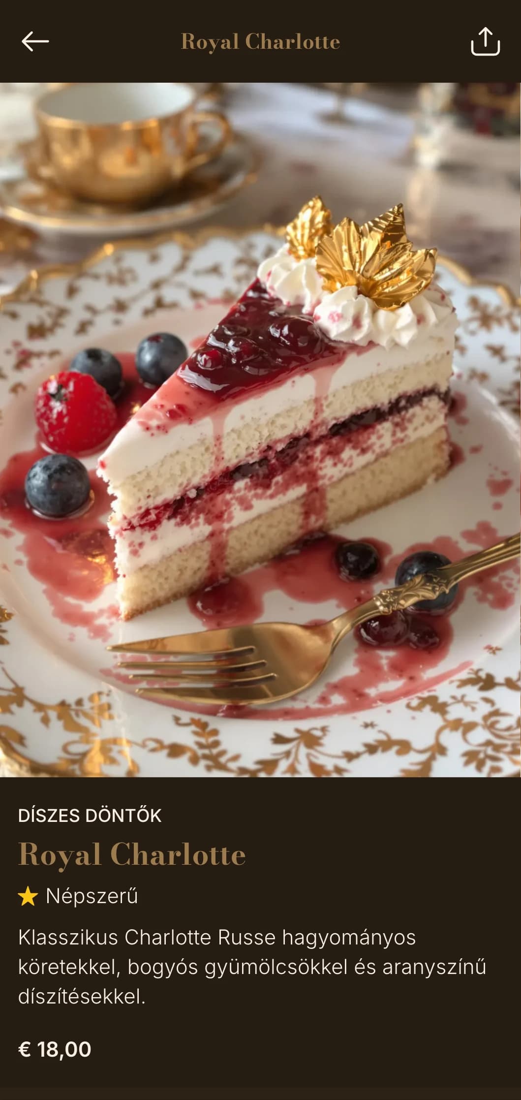 A történelmi barokk esztétika által ihletett, a kortárs fine dining számára újragondolt pazar koncepció.
