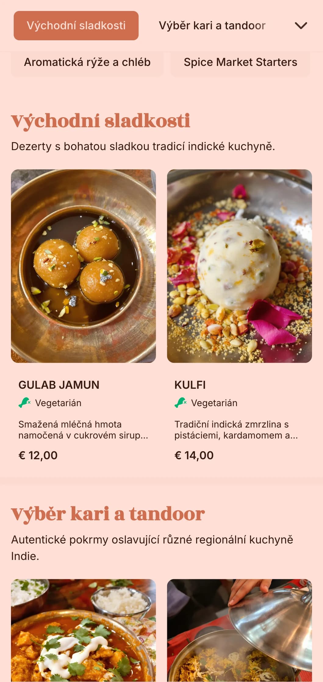 Živý catering inspirovaný indickou kuchyní s aromatickým kořením, tradičními recepty a barevnou prezentací pro kulturní oslavy a tematické akce.