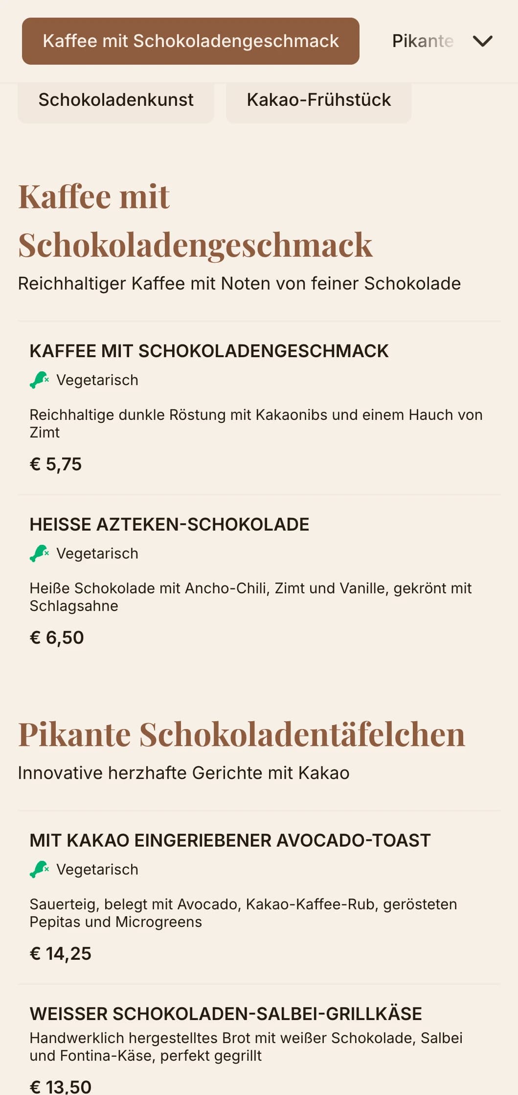 Tiefbraunes Design mit reichhaltigen Texturen für Schokoladencafés und Dessertshops.