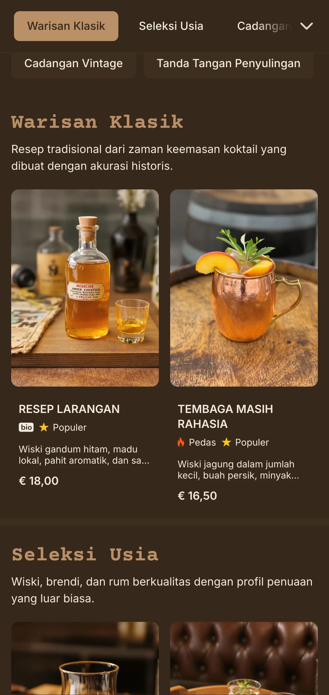 Desain cokelat dan krem yang tak lekang oleh waktu dengan elemen penyulingan antik untuk tempat kerajinan tangan.