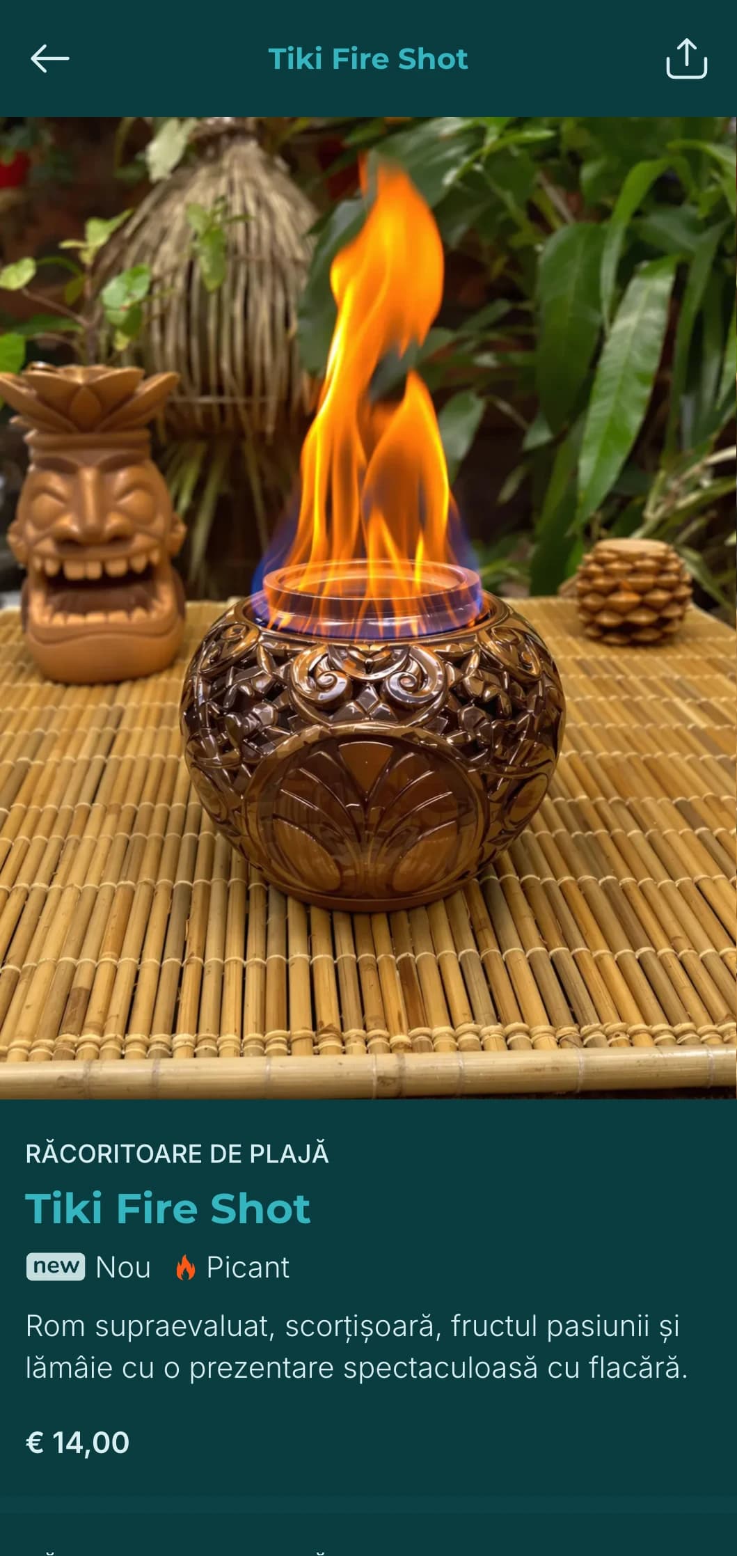 Turcoaz strălucitor cu motive de palmier pentru baruri tropicale inspirate din vacanță.