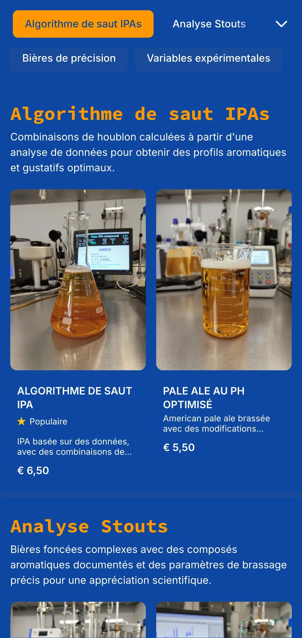 Conception technique et précise avec une esthétique de plan et des éléments de visualisation de données, idéale pour les entreprises brassicoles mettant en évidence les processus scientifiques.