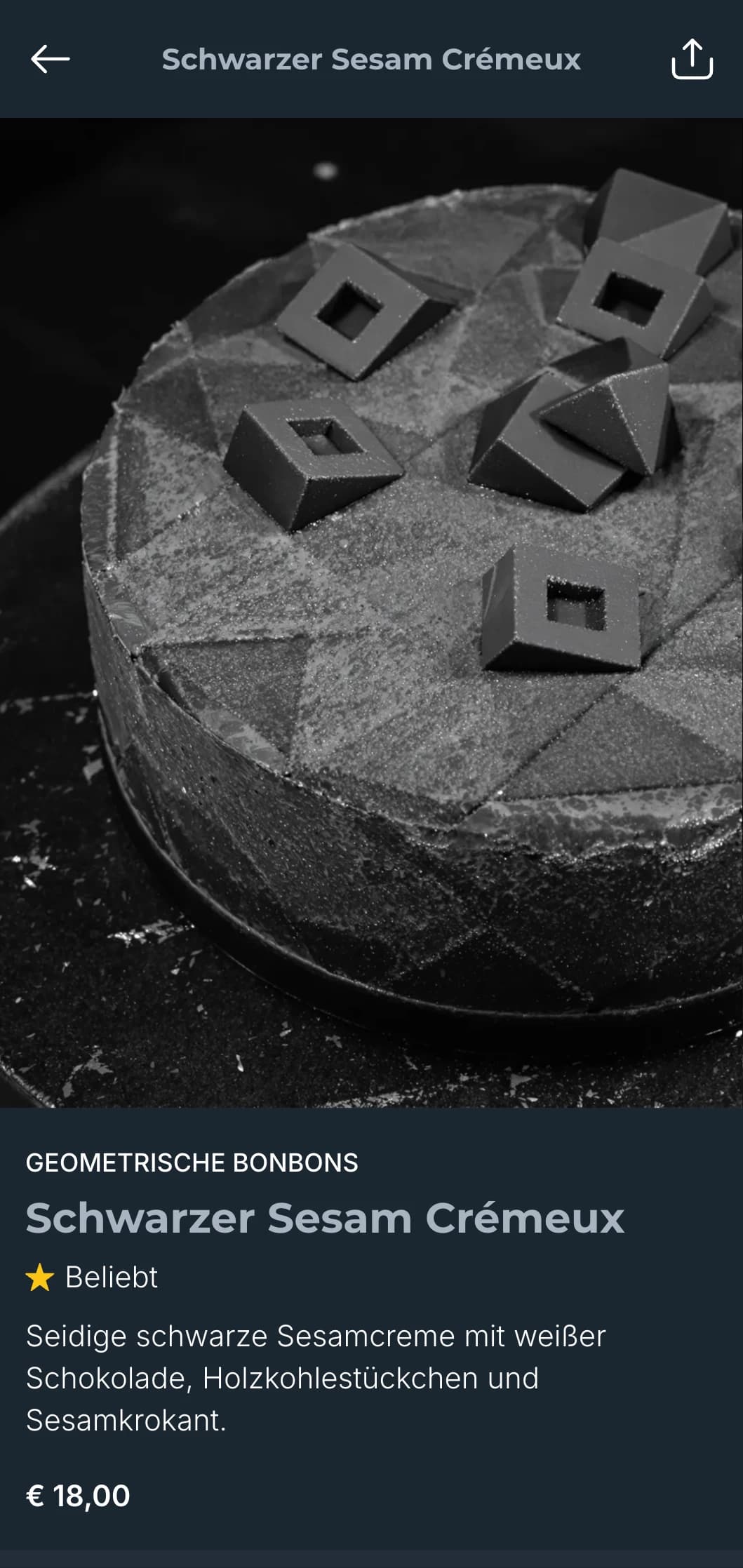 Eine raffinierte schiefergraue Speisekarte mit klaren Linien und minimalem Design, perfekt für die moderne gehobene Küche.