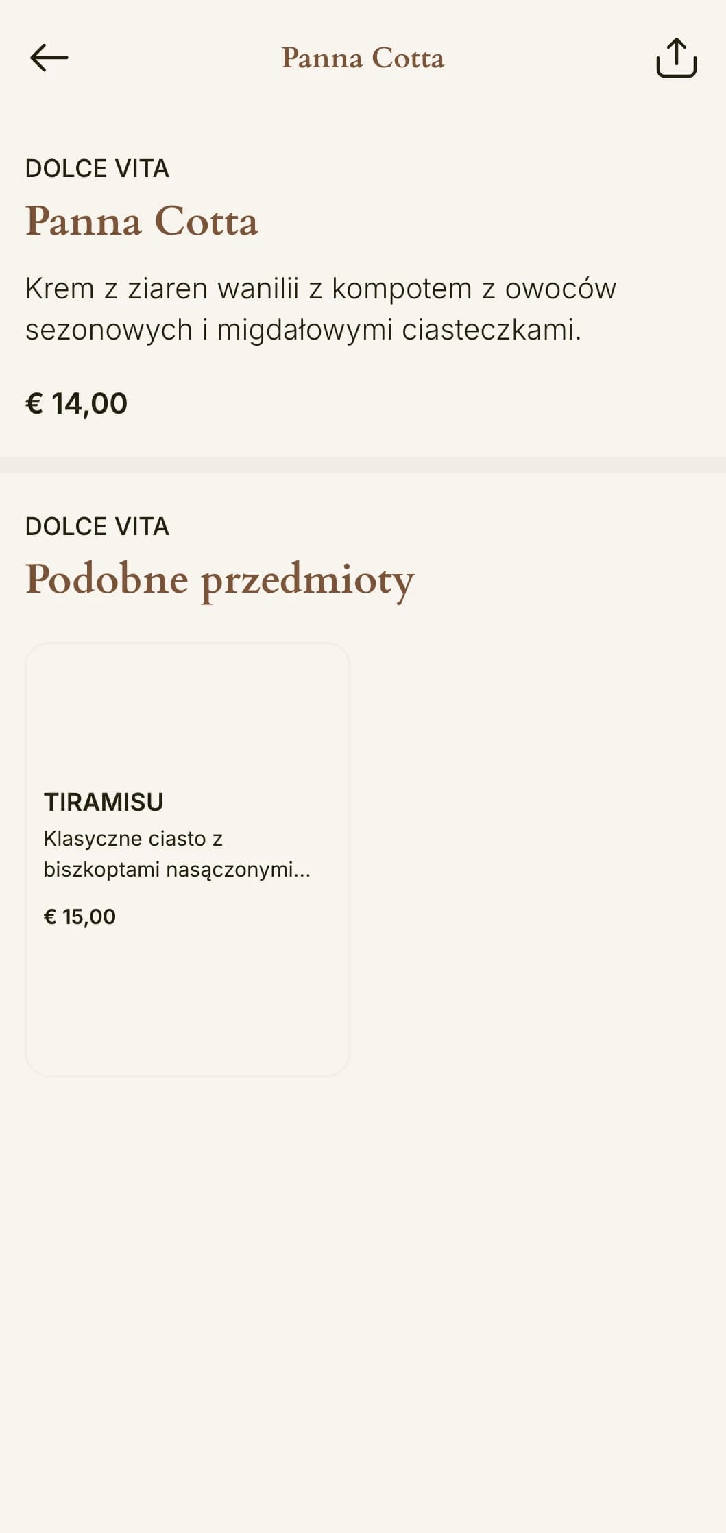 Ciepłe i zachęcające menu inspirowane toskańską estetyką, z odcieniami terakoty i klasycznymi włoskimi elementami.