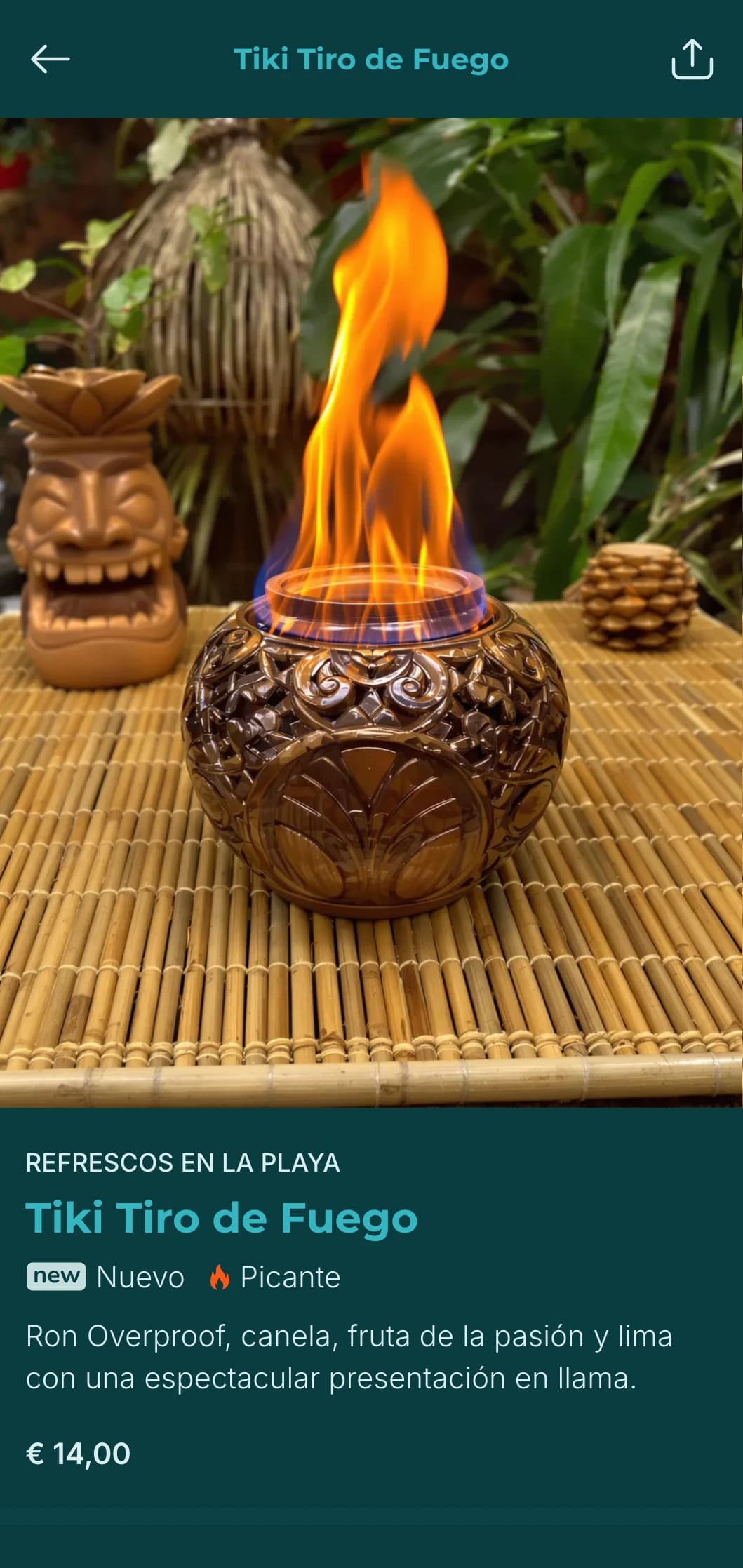 Turquesa brillante con motivos de palmeras para bares tropicales inspirados en las vacaciones.