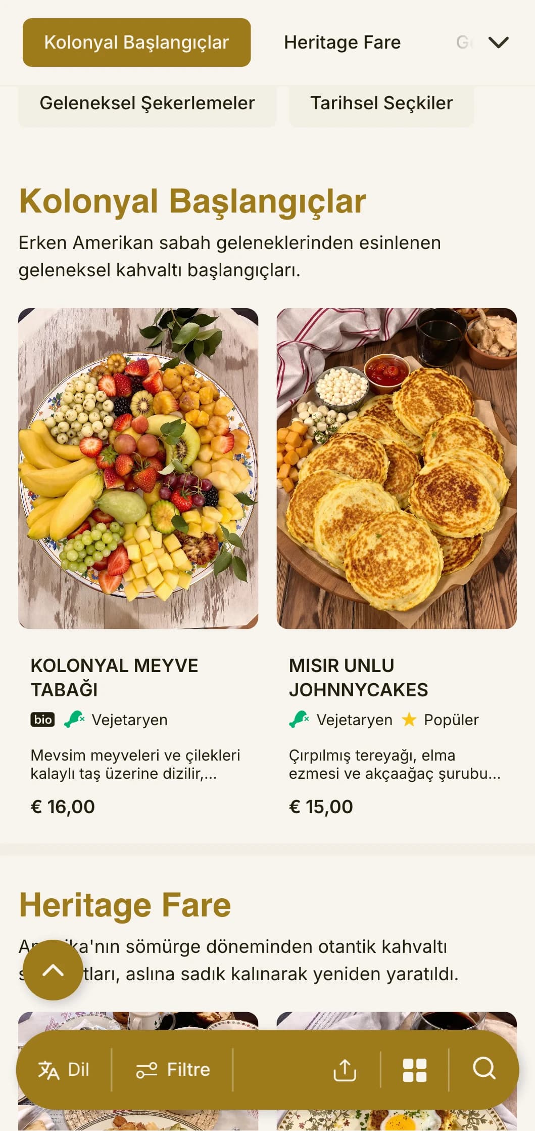 Kolonyal mutfaktan esinlenen geleneksel kahvaltı seçenekleri, rafine edilmiş tarihi unsurlarla sunulmaktadır.