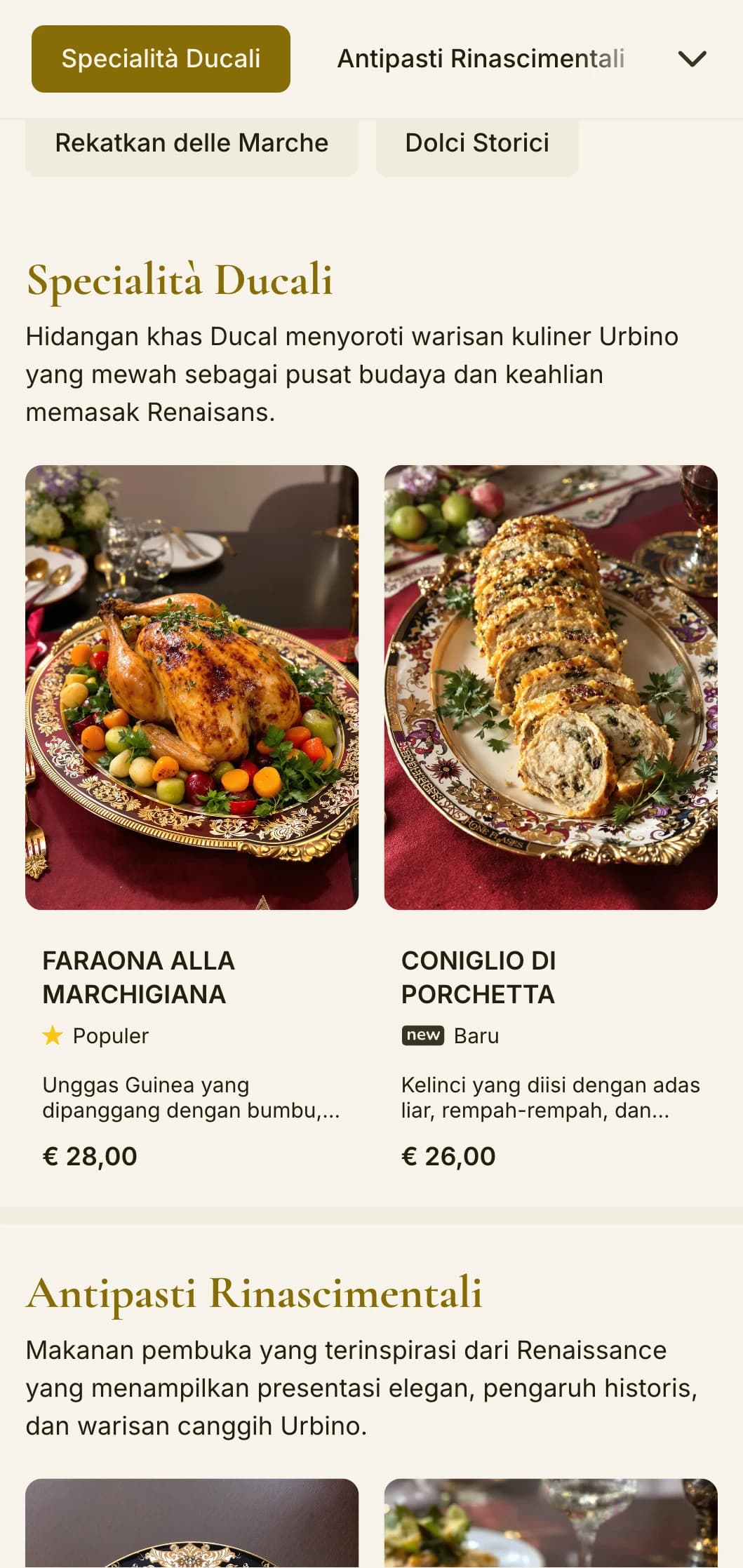 Desain yang halus dengan pengaruh Renaisans yang terinspirasi oleh kota universitas bersejarah di Le Marche.