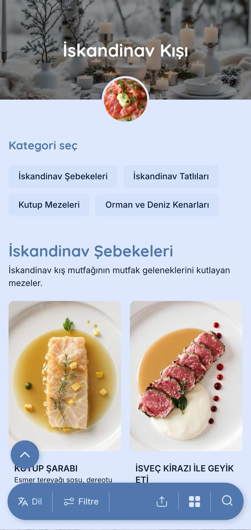 Zarif toplantılar için korunmuş unsurlar, saf tatlar ve doğadan ilham alan sunumlarla temiz, minimalist İskandinav esintili catering.