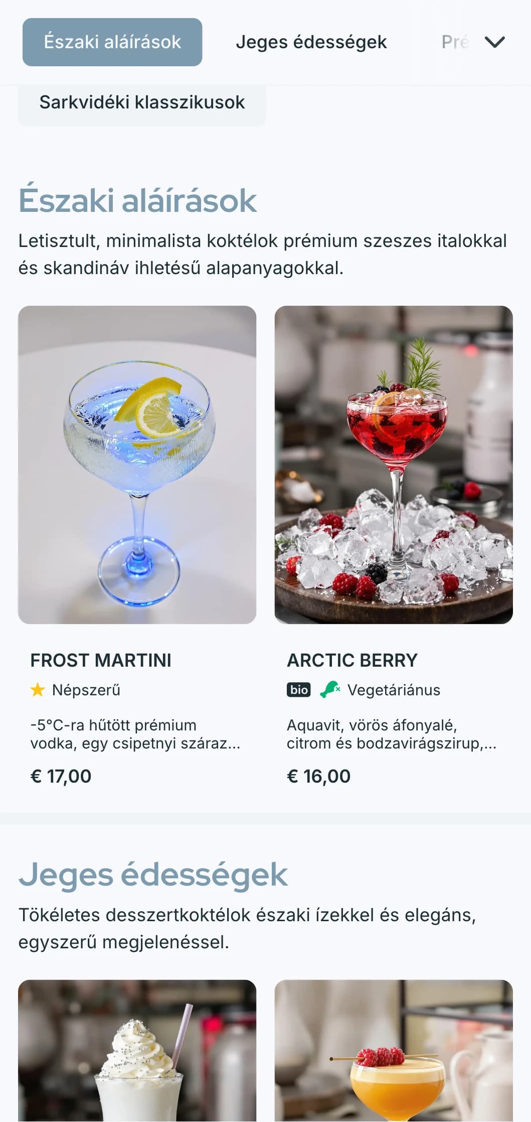 Letisztult, skandináv ihletésű design kortárs bárok és társalgók számára, minimalista tipográfiával és hűvös kék tónusokkal.