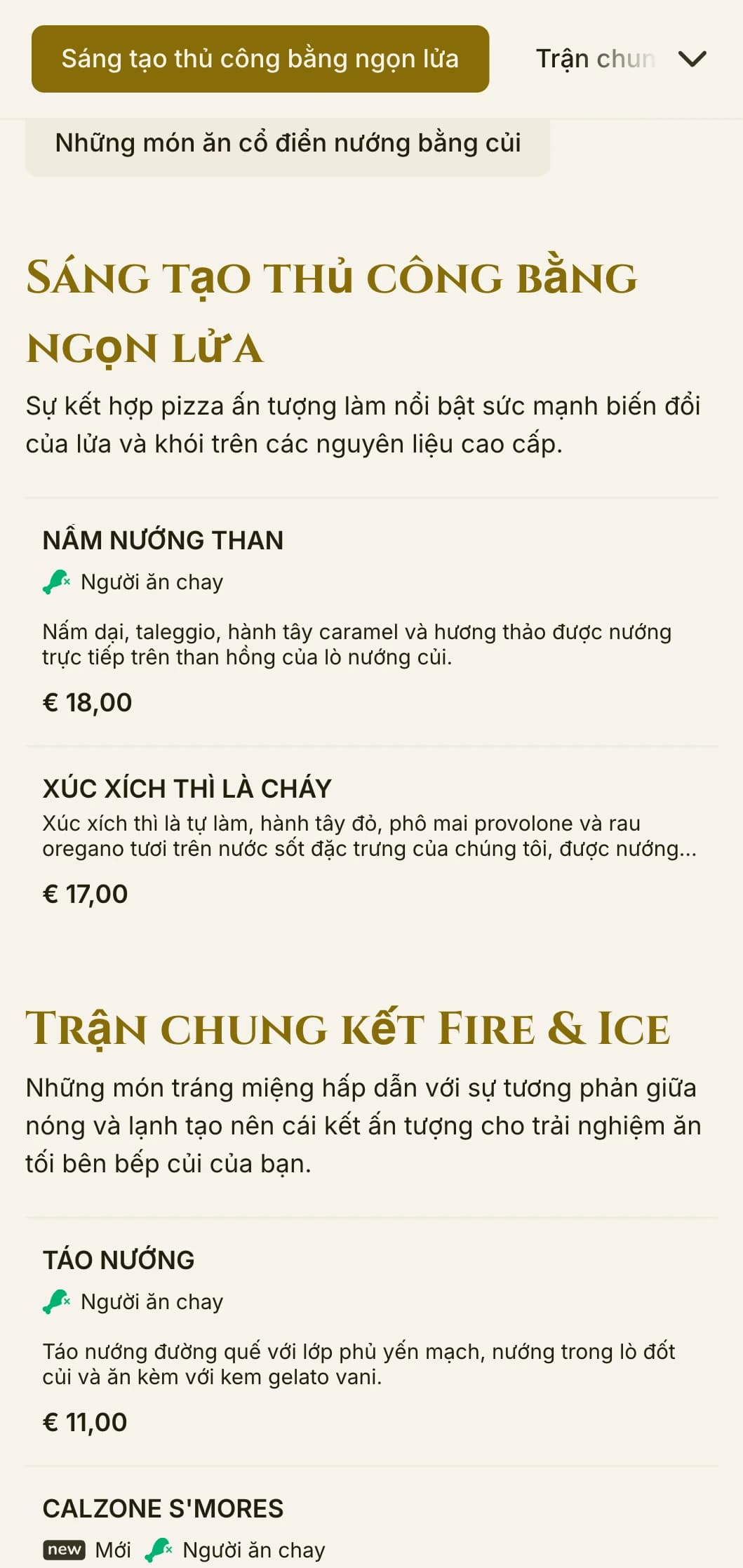 Thực đơn pizza ấn tượng với màu sắc rực rỡ và kiểu chữ đậm dành cho các chuyên gia nướng pizza bằng củi.