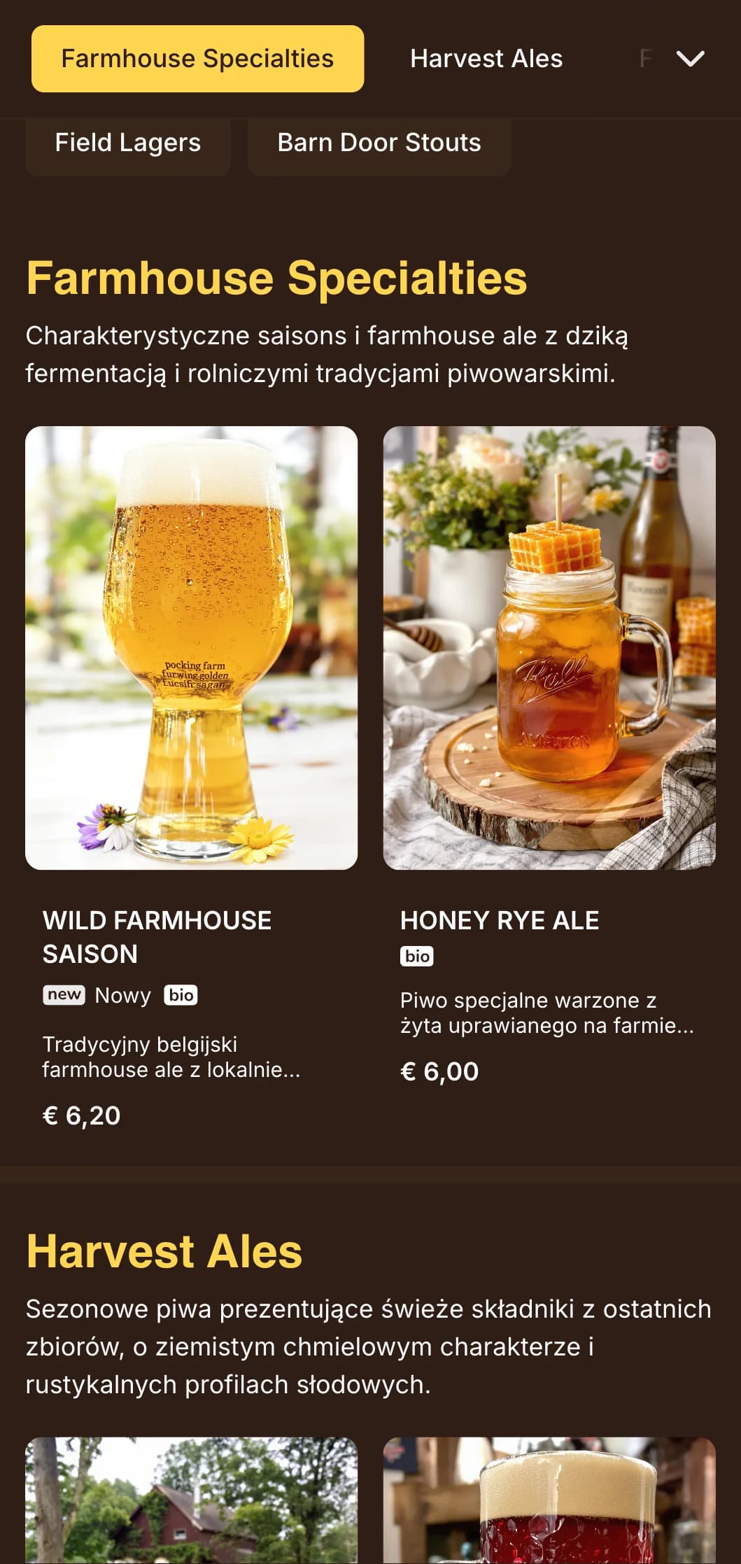 Rustykalny i domowy design inspirowany estetyką farmy, idealny dla wiejskich browarów i specjalistów od piwa wiejskiego.