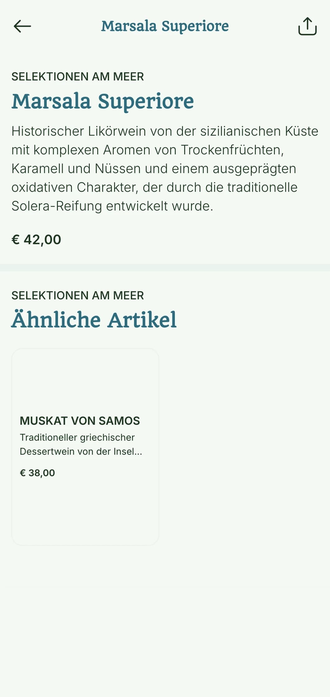Mediterran inspirierte Weinkartenvorlage mit azurblauen Akzenten und Küstenbildern, perfekt für Fischrestaurants und Weinbars am Meer.