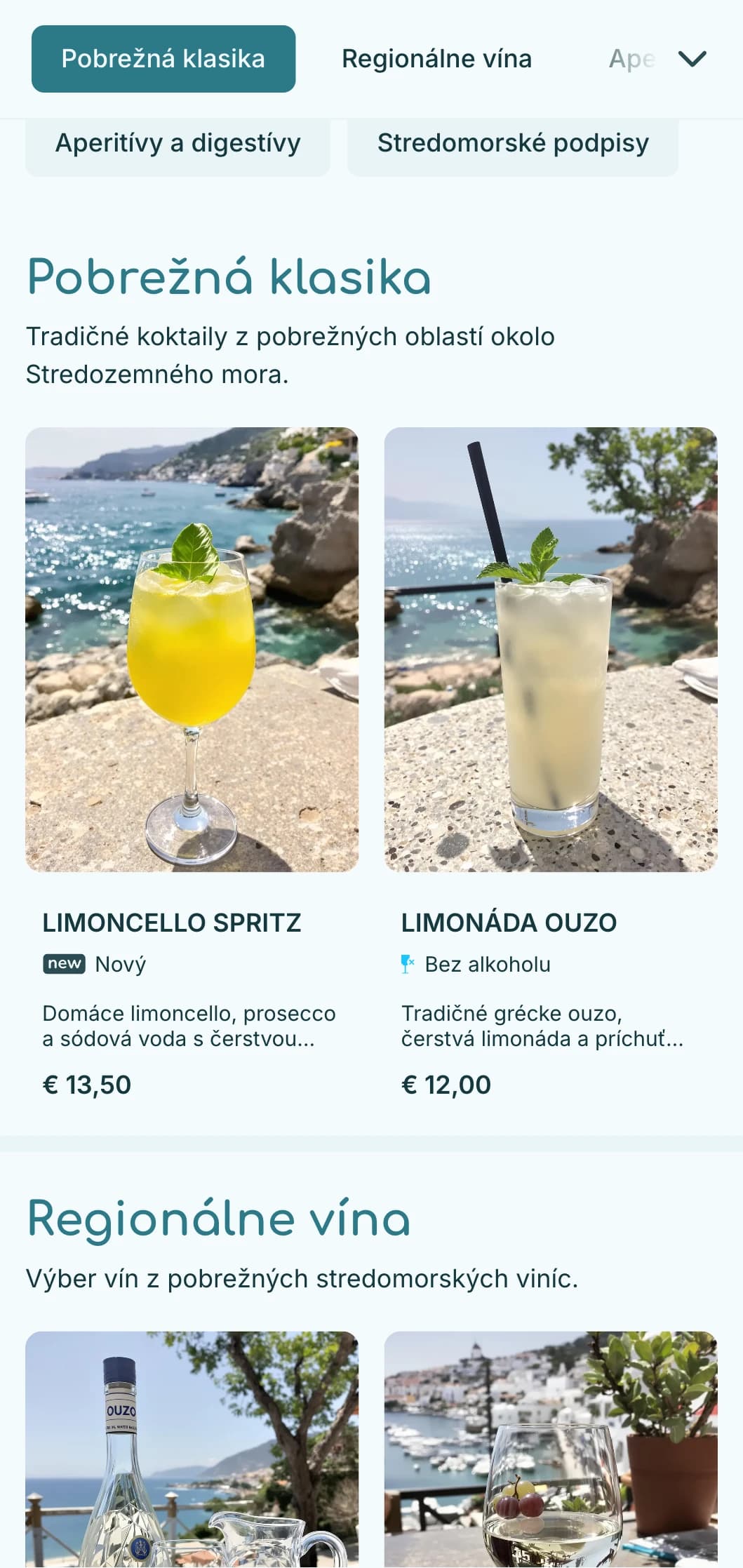 Osviežujúca modrá paleta inšpirovaná stredomorskými vodami pre prímorské miesta.