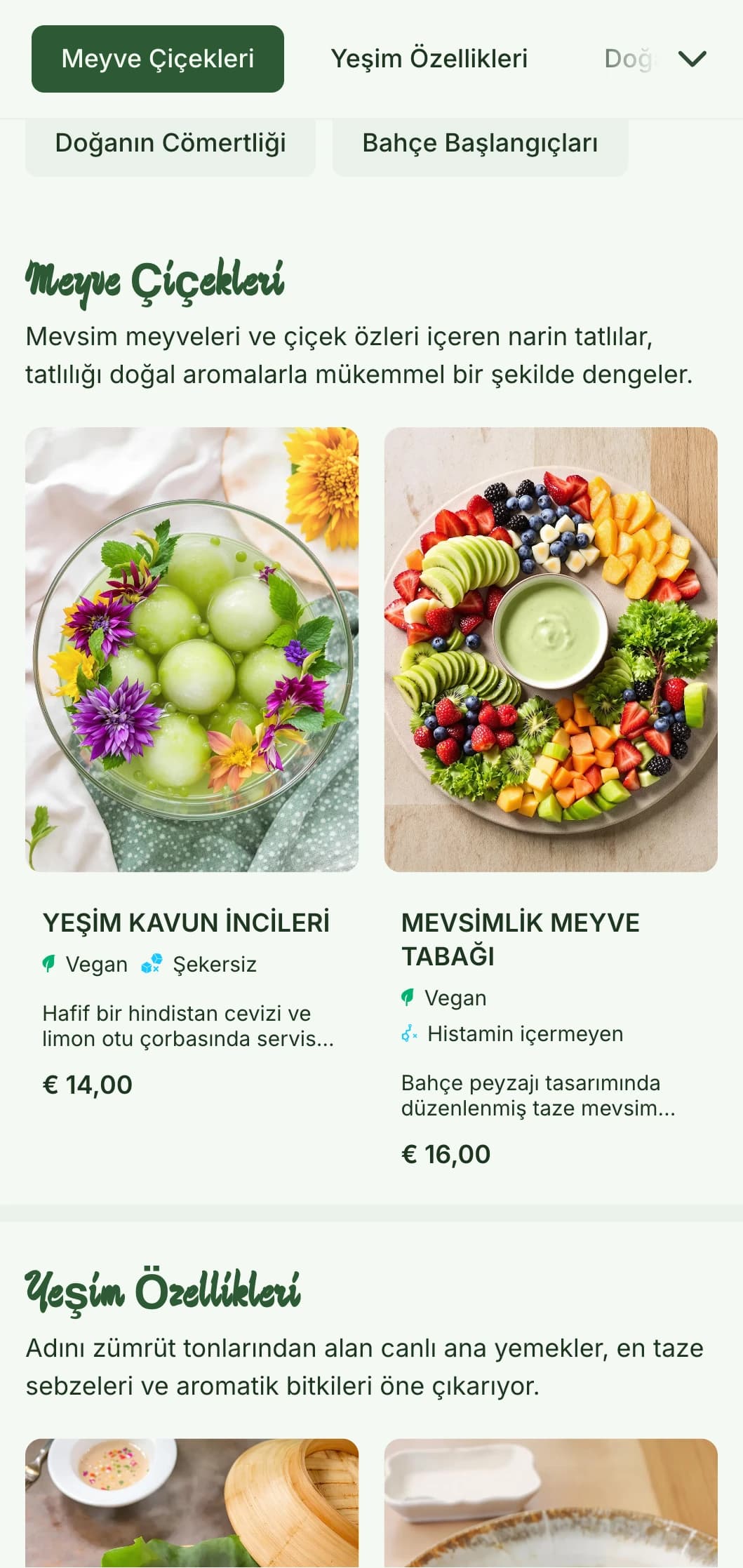 Bahçe estetiğinden ilham alan taze ve canlı Çin menüsü tasarımı, yeşim vurguları ve botanik unsurları ile çiftlikten masaya Çin mutfağı için mükemmeldir.