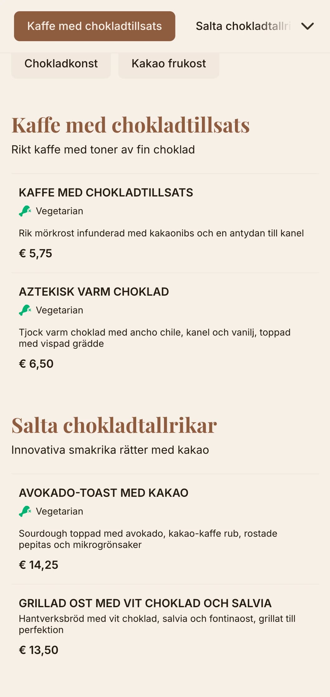 Djupbrun design med rika texturer för chokladkaféer och dessertbutiker.
