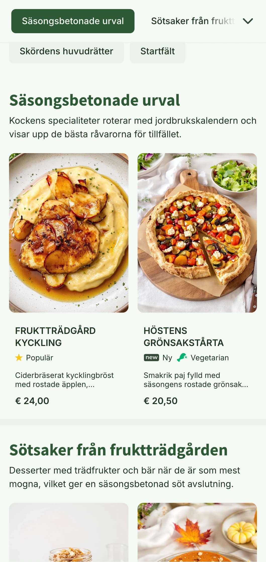 Säsongsbaserad lunchmeny med skördetema, varma hösttoner och inslag av lantbruk, perfekt för restauranger som serverar från gård till bord och matställen på landsbygden.