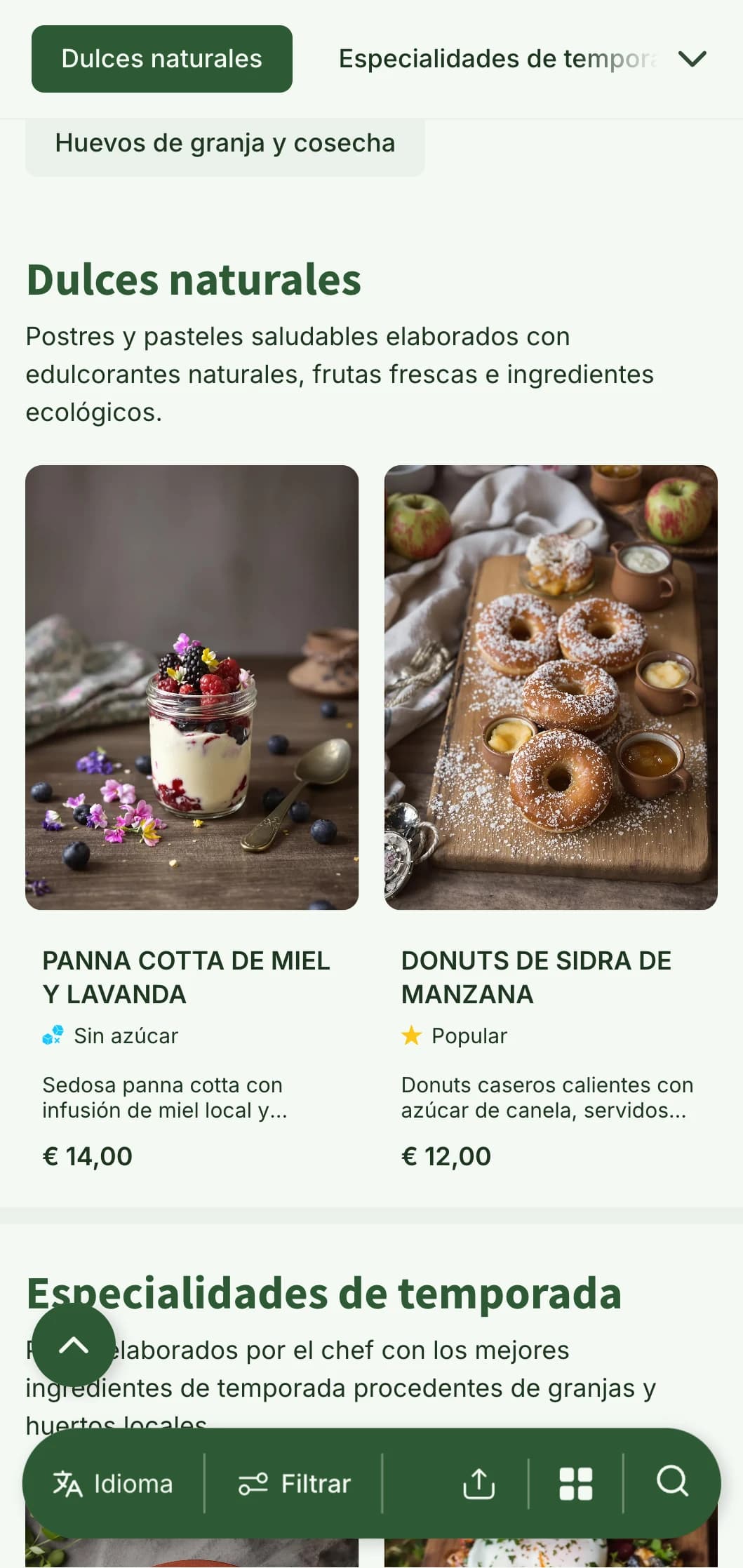 Plantilla de brunch inspirada en la naturaleza con elementos botánicos y tonos terrosos, perfecta para establecimientos "de la granja a la mesa".