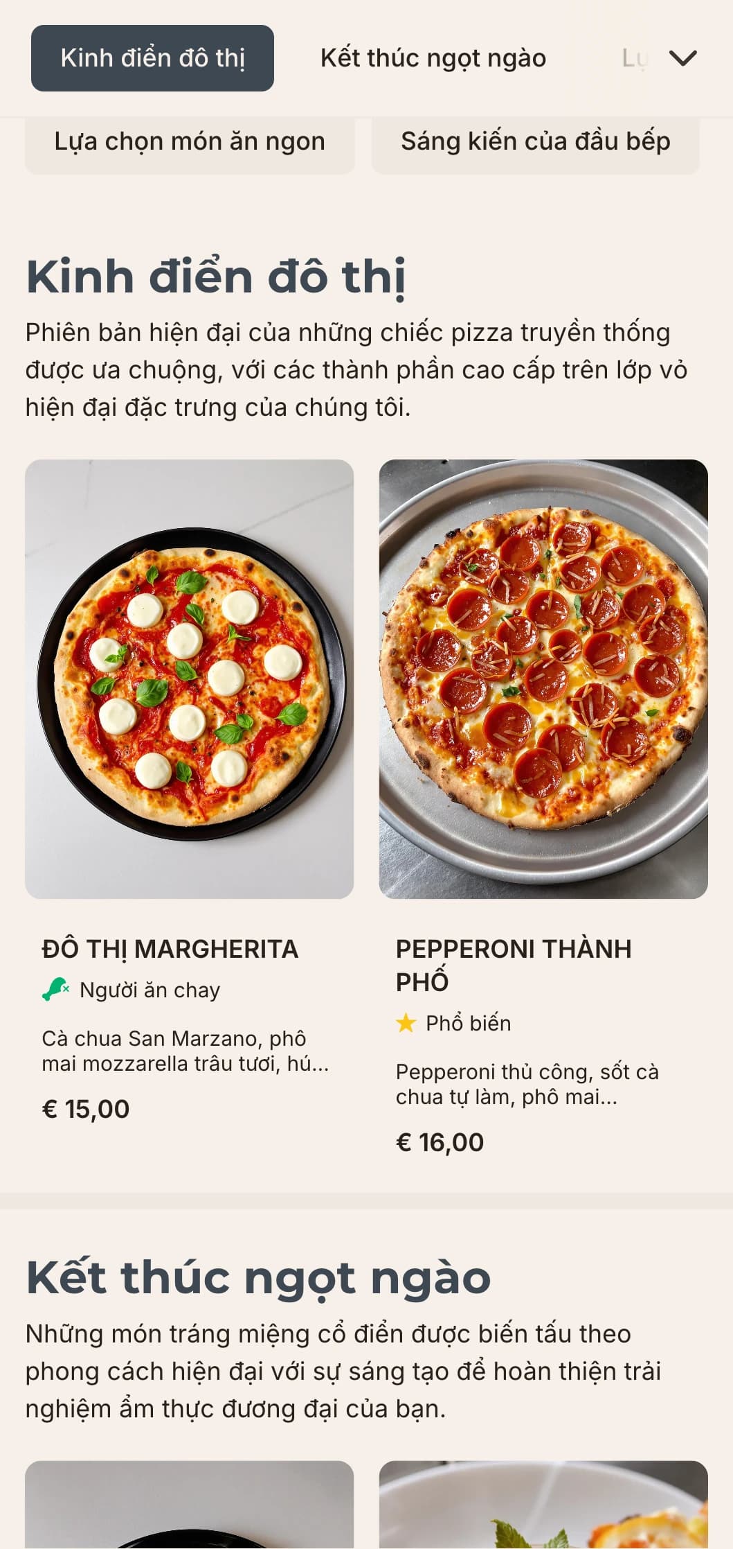 Thiết kế thực đơn pizza hiện đại với đường nét gọn gàng và tính thẩm mỹ tối giản, lý tưởng cho các tiệm pizza ở thành thị với phong cách sang trọng.
