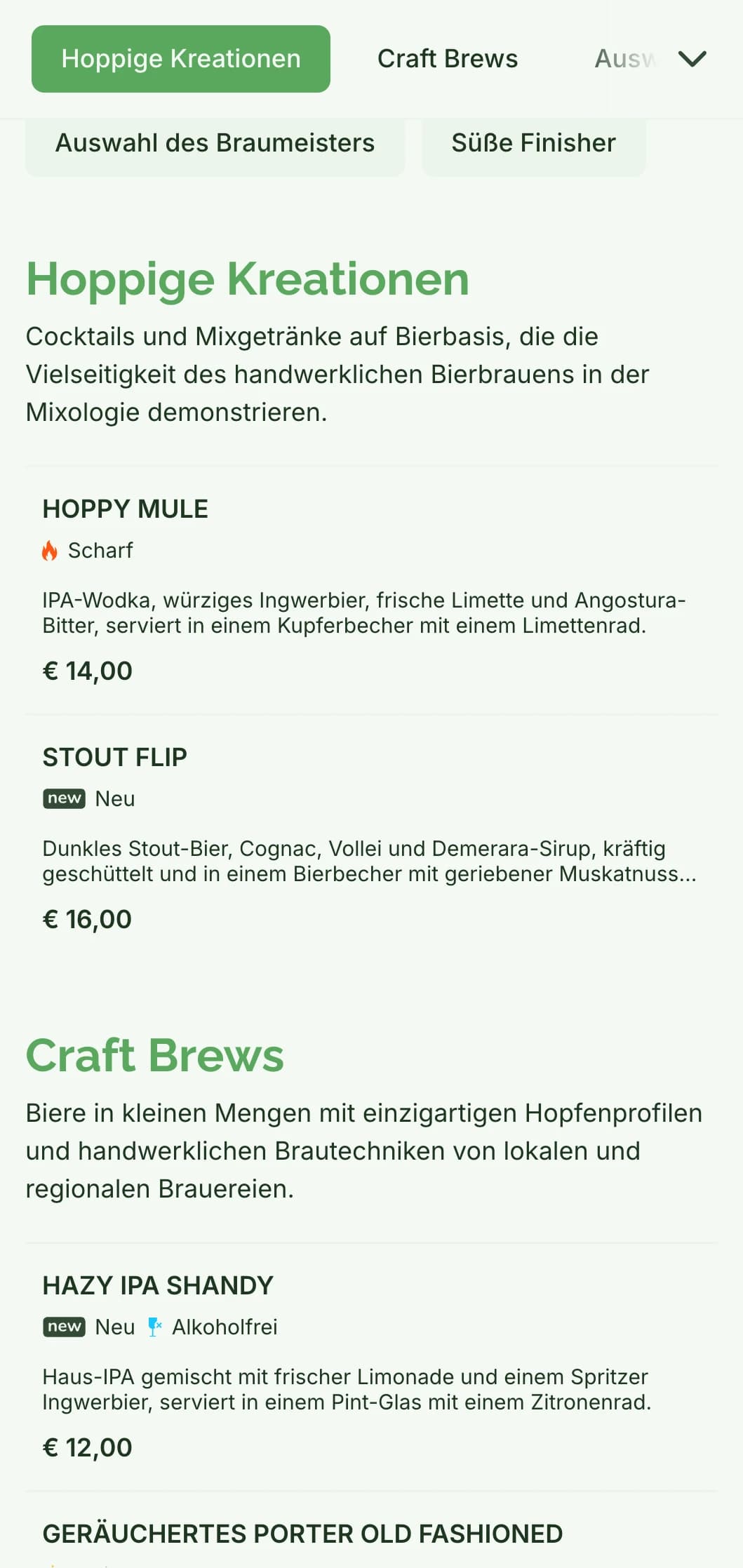 Ein rustikales und doch raffiniertes Menüdesign für Craft-Bier-Bars und Brauereien mit natürlichen Farbtönen und von Holz inspirierten Texturen.