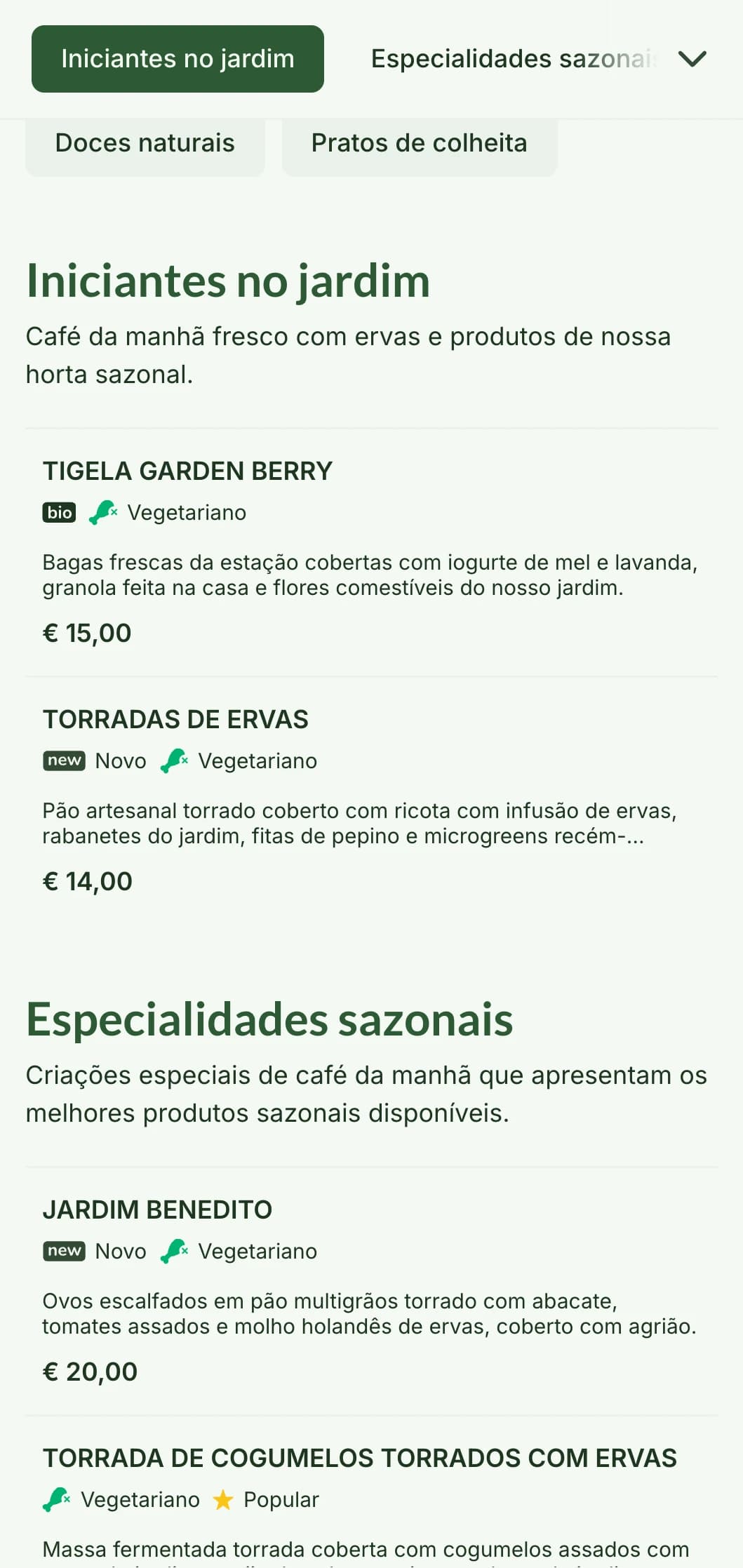 Pratos de café da manhã inspirados na natureza, com produtos sazonais e ingredientes orgânicos em uma apresentação refrescante.