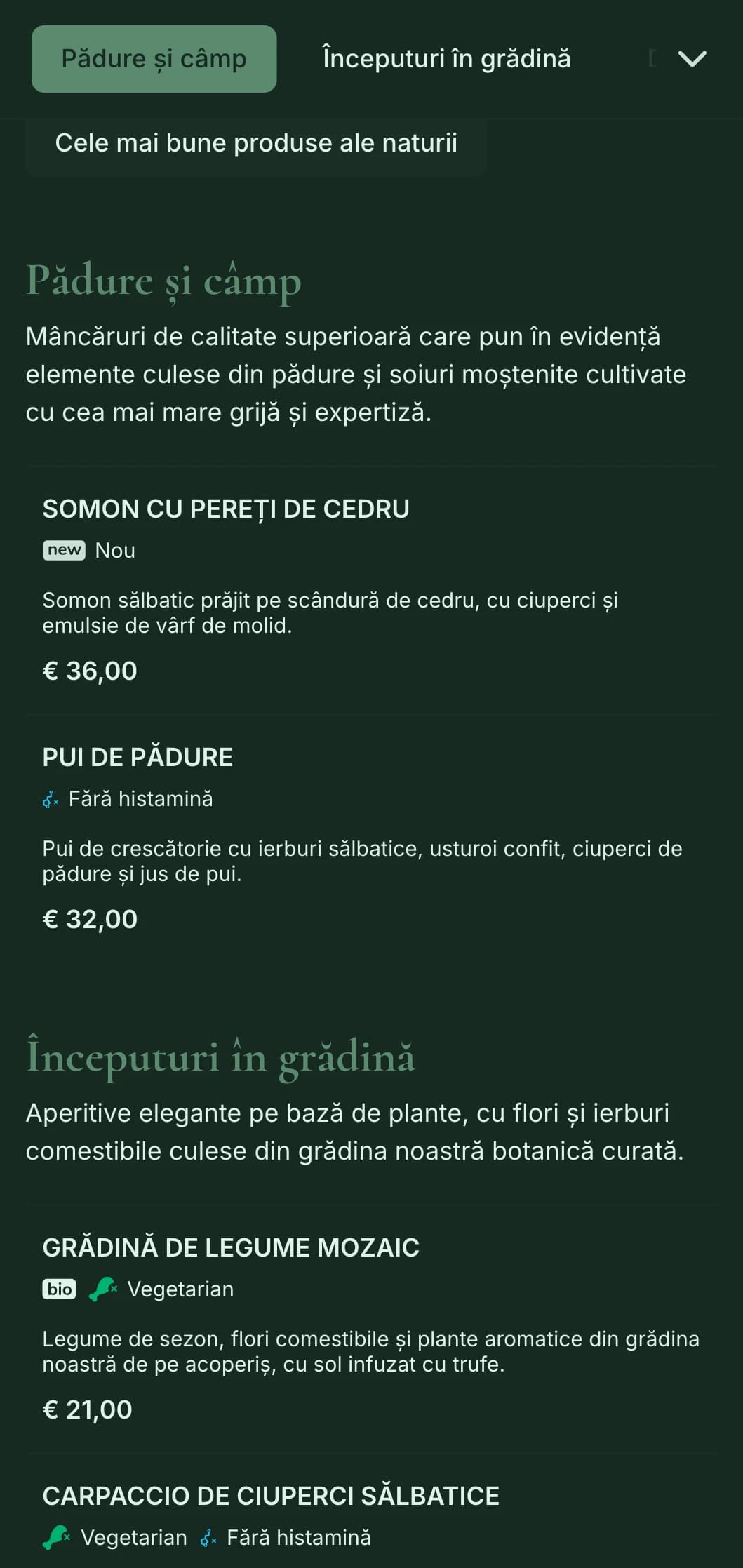 Eleganță naturală sofisticată, cu influențe botanice, perfectă pentru mesele rafinate de la fermă la masă și pentru mesele fine inspirate din grădină.