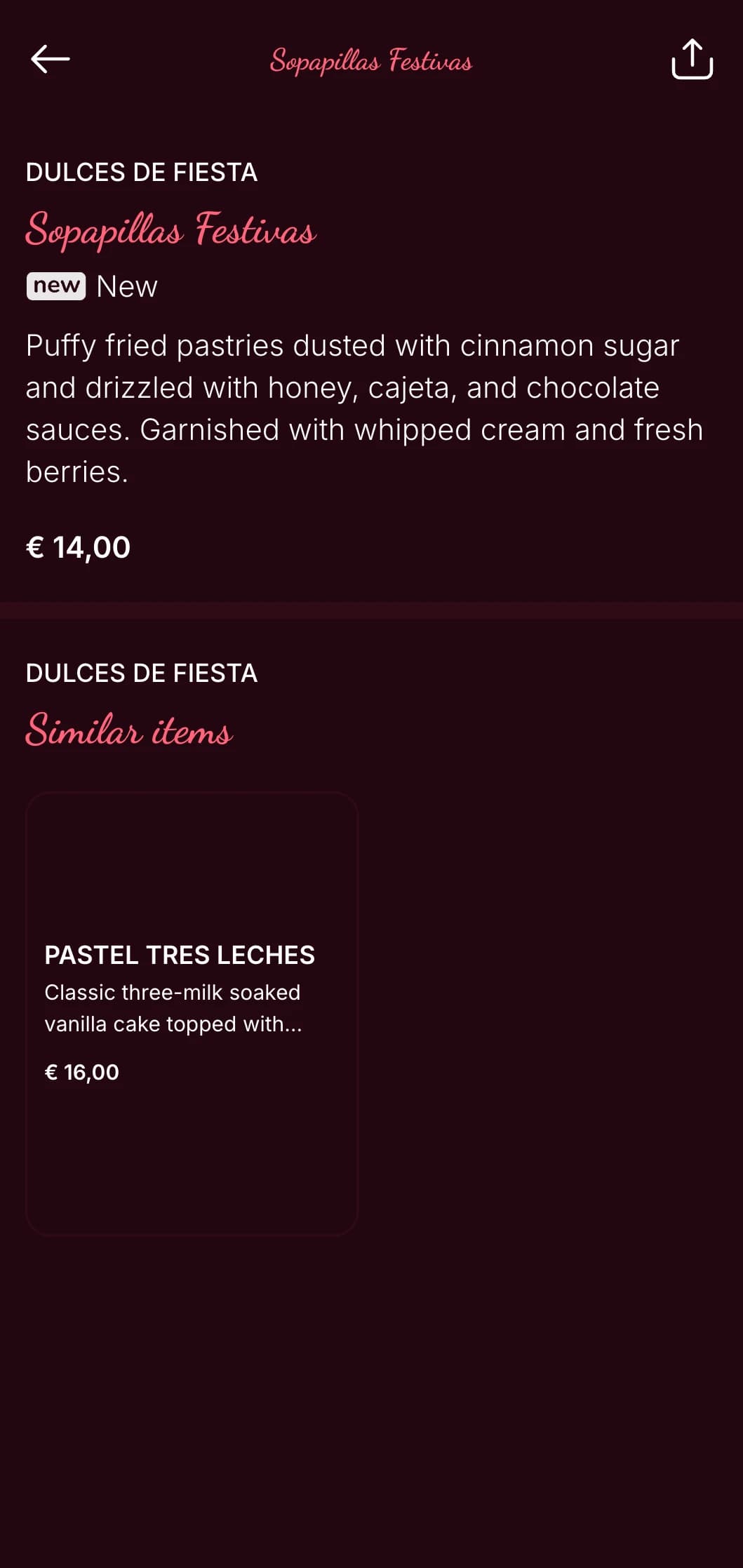 Festive and celebratory Mexican menu perfect for Cinco de Mayo featuring bright pink and red accents, party atmosphere, and special holiday offerings.