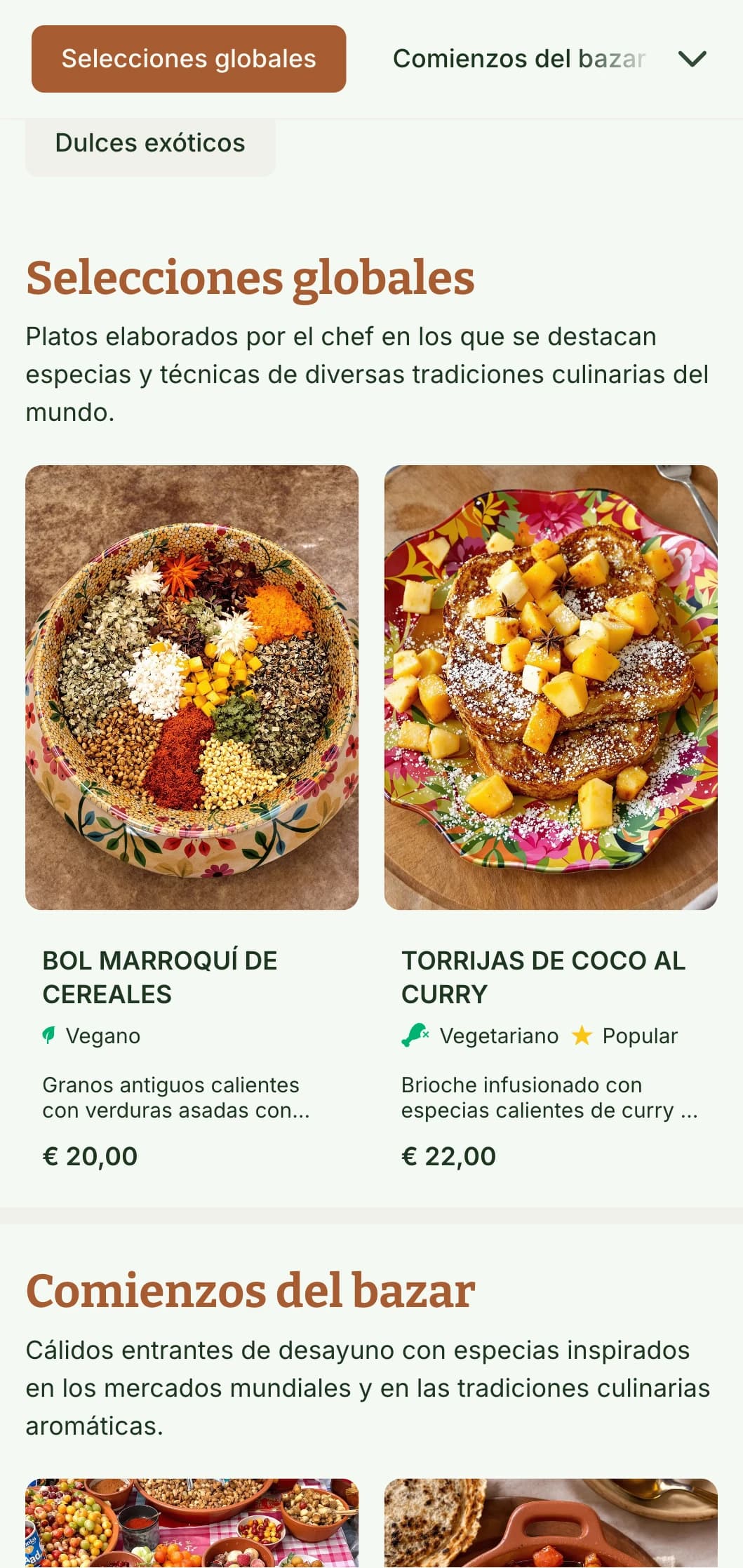 Cálida plantilla de brunch inspirada en las especias con colores vivos, perfecta para cafeterías que ofrecen desayunos con sabores globales y platos especiados.