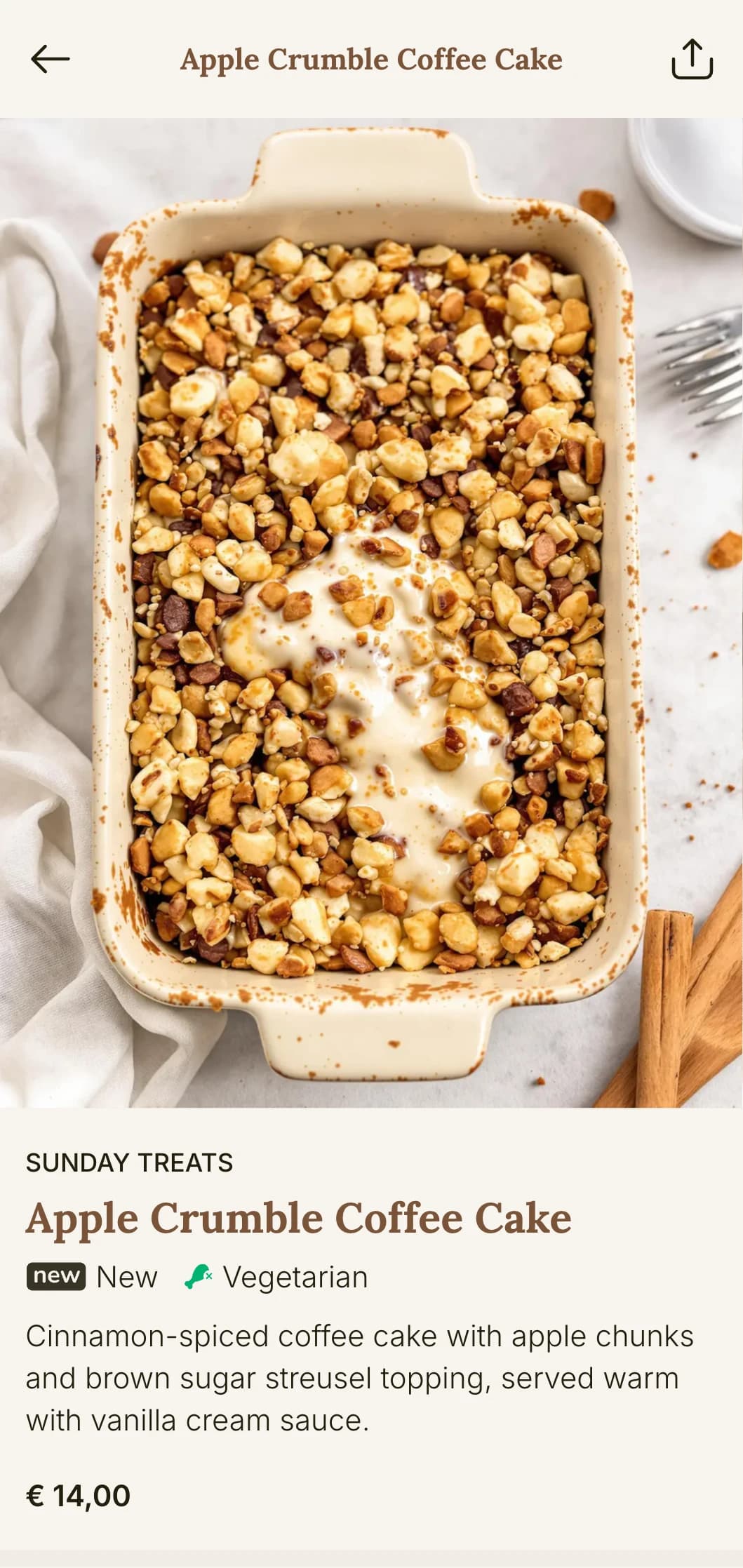 Warm, inviting brunch template with traditional elements, designed for weekend specialties and family-style dining.