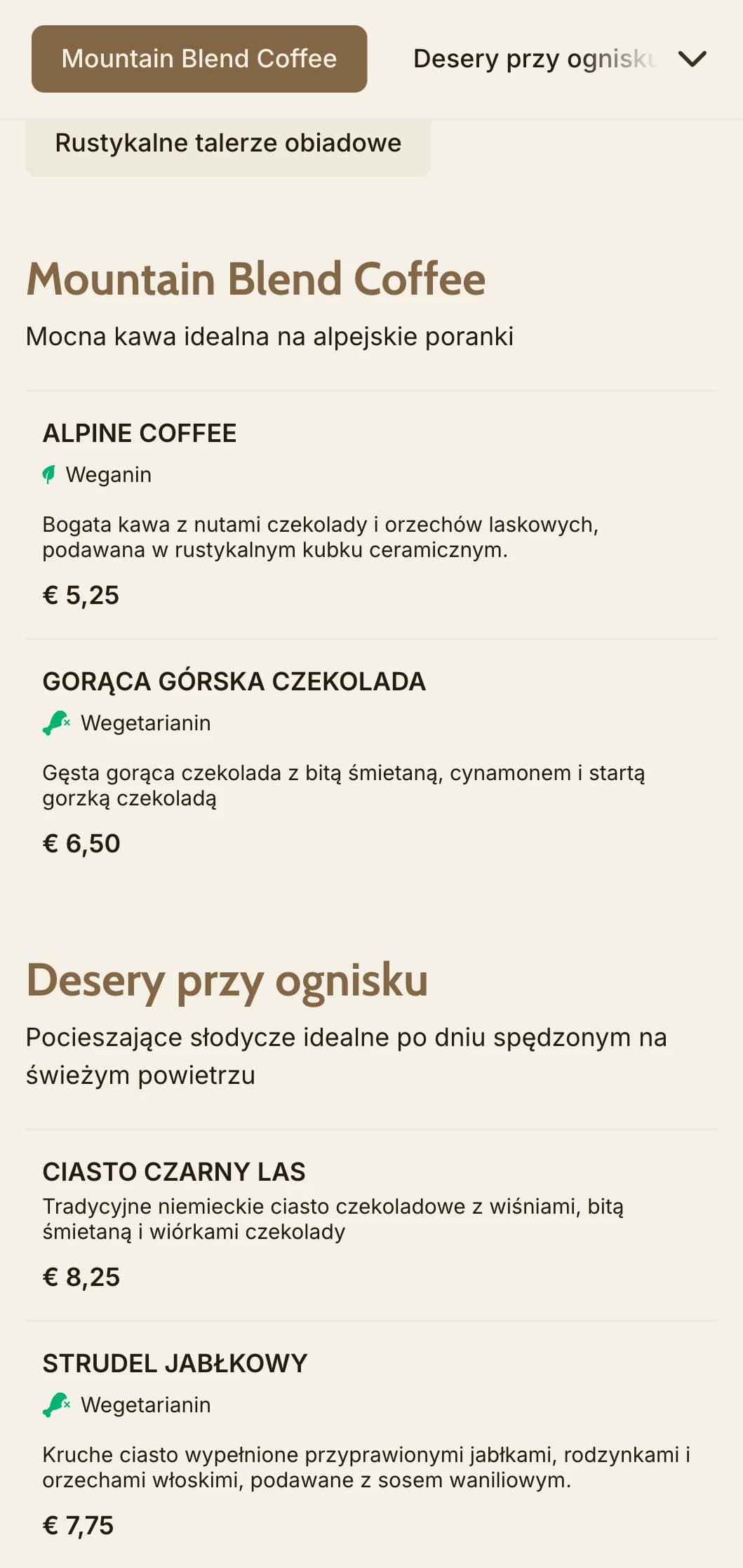 Przytulny design inspirowany drewnem z elementami górskimi dla alpejskich kawiarni i restauracji.