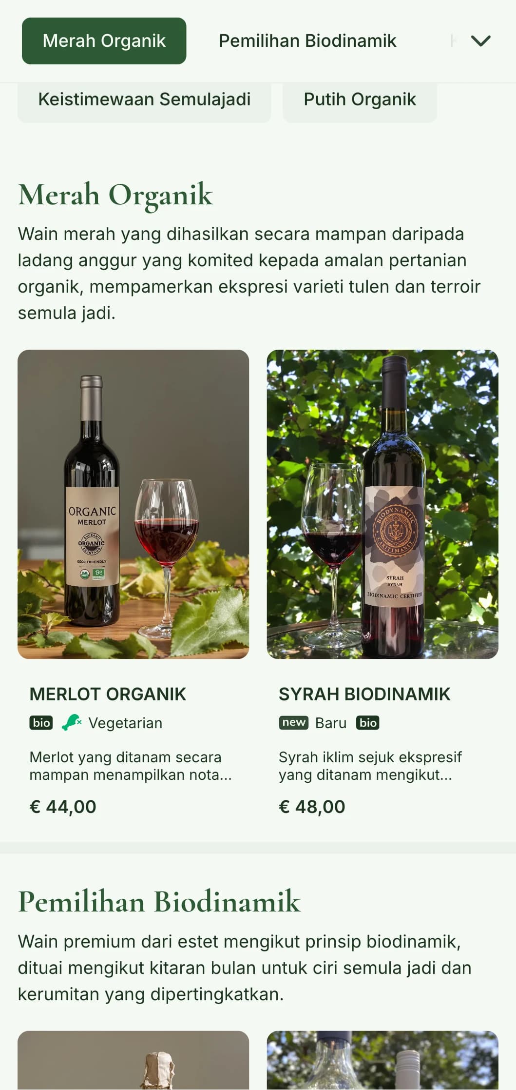 Templat senarai wain berinspirasikan alam semula jadi yang menampilkan rona tanah dan unsur botani, sesuai untuk pilihan wain organik dan restoran dari ladang ke meja.