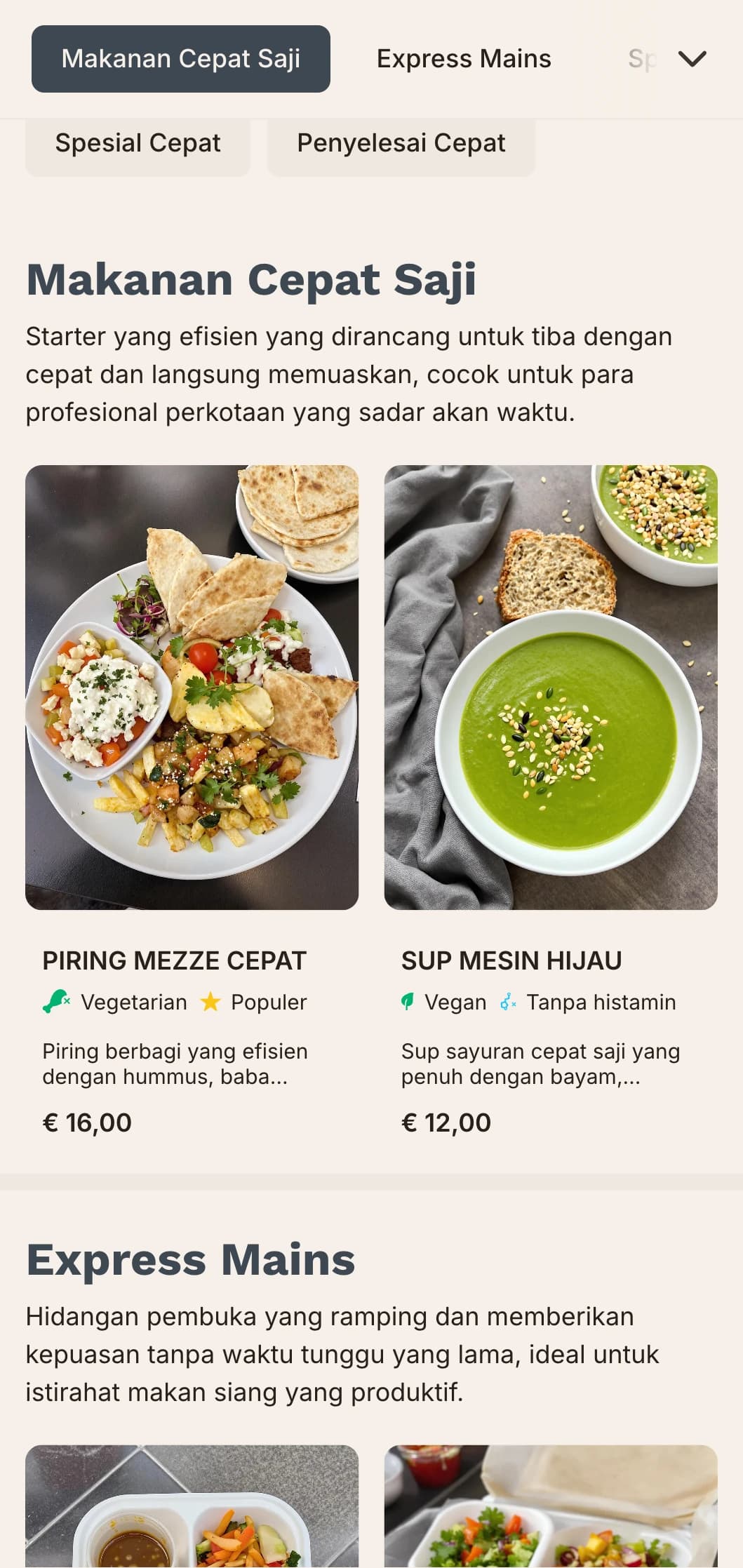 Desain menu makan siang yang efisien dan terinspirasi dari perkotaan dengan tipografi yang berani dan pengaturan yang jelas, ideal untuk restoran kota yang sibuk yang melayani para profesional yang bekerja dengan waktu makan siang yang terbatas.