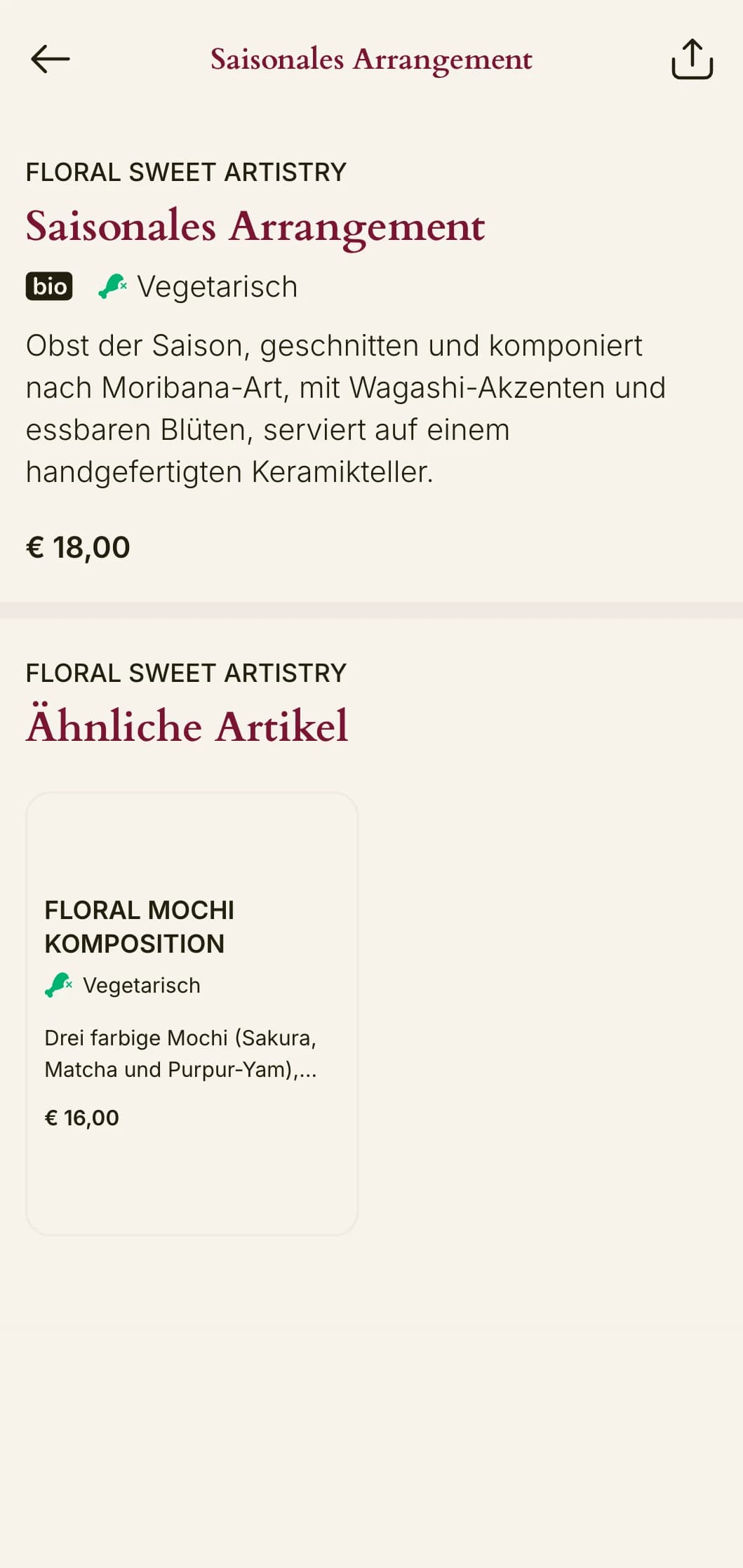 Kunstvolles Sushi-Menü, inspiriert von japanischen Blumenarrangements, mit eleganten Kompositionen und raffinierter Ästhetik.