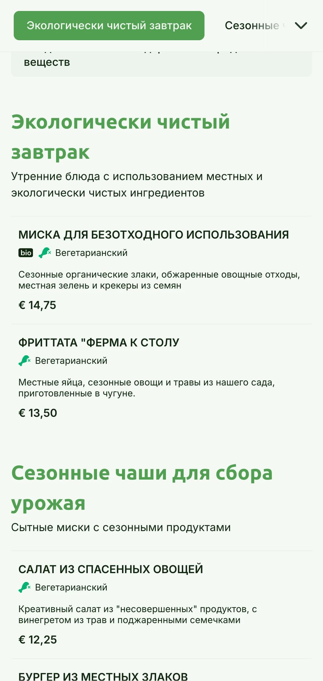 Зеленый дизайн, вдохновленный природой, с экологичными элементами для экологичных кафе.