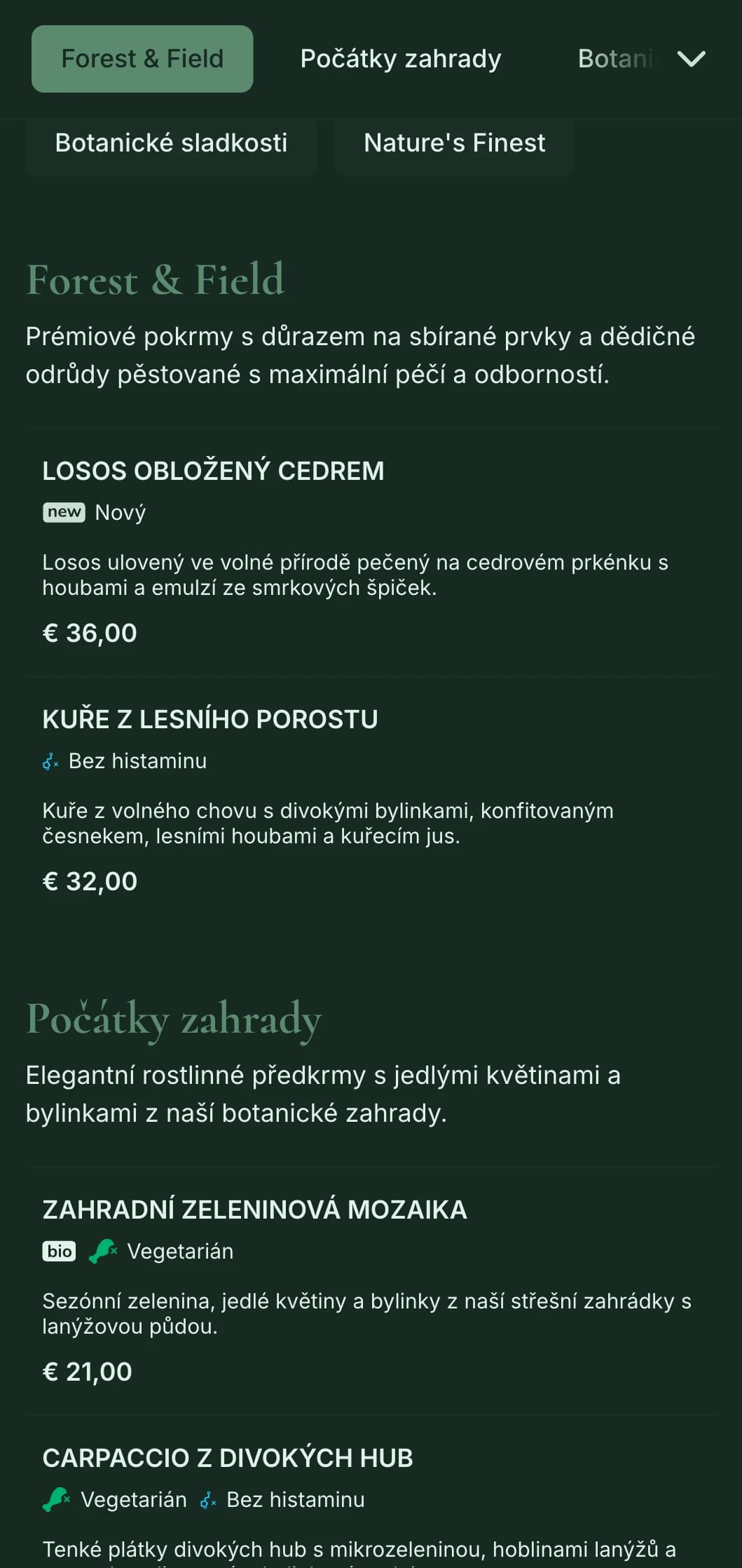 Sofistikovaná přírodní elegance s botanickými vlivy, ideální pro špičkové stolování inspirované zahradou a farmou.