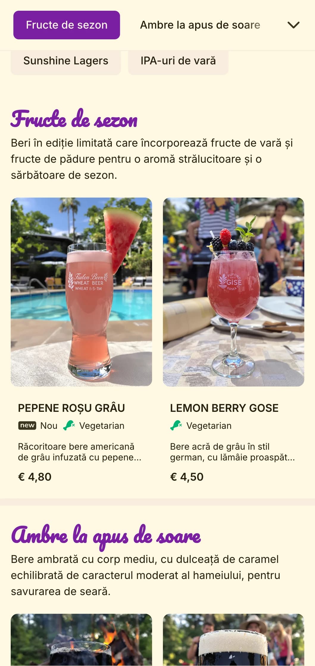 Design luminos și însorit cu nuanțe aurii și accente calde, perfect pentru grădinile de bere de vară și ofertele de bere sezoniere.