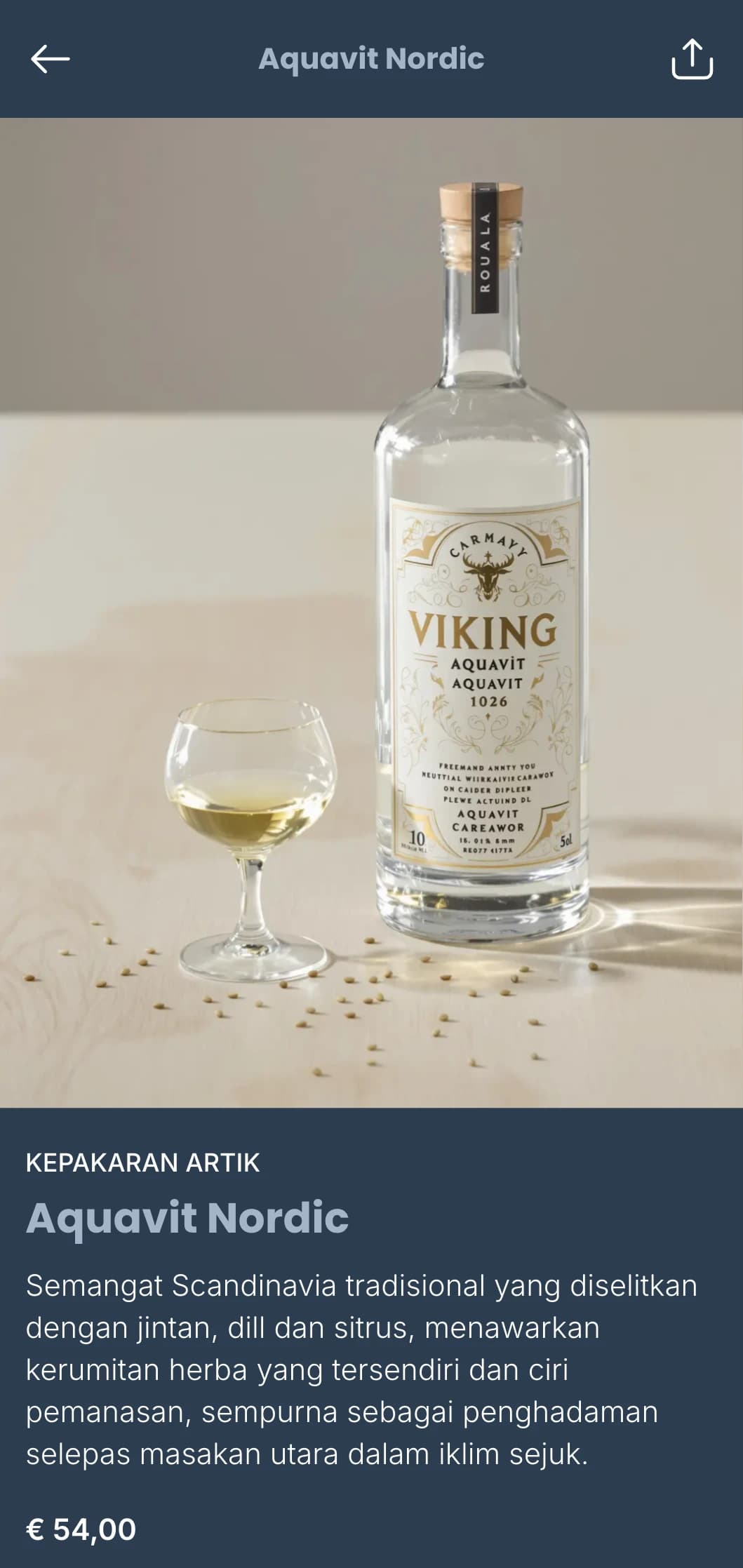 Templat senarai wain berinspirasikan Scandinavia dengan rona biru ais dan reka bentuk minimalis, sesuai untuk restoran Nordic kontemporari dan bar wain antarabangsa.