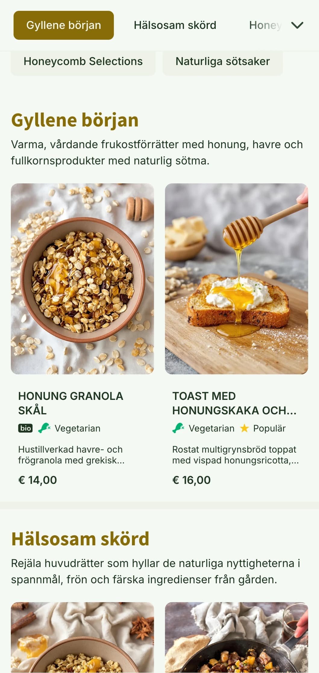 Varm, gyllene brunchmall med naturliga texturer, perfekt för hälsosamma frukostställen och bagerikaféer.