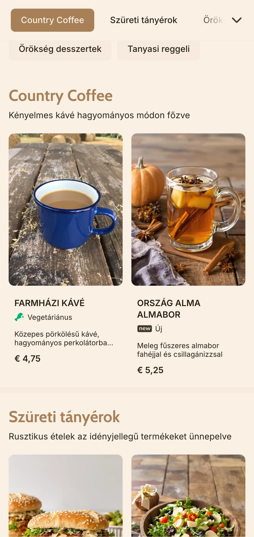 Földies design rusztikus fa elemekkel vidéki reggelizőhelyek és tanyasi kávézók számára.
