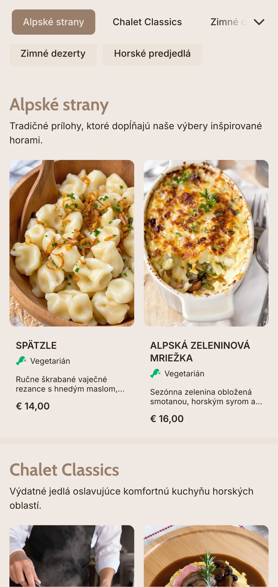 Útulný catering inšpirovaný Švajčiarskom, ktorý ponúka fondue, raclette a výdatné horské jedlá s rustikálnou prezentáciou pre zimné podujatia a lyžiarske chaty.