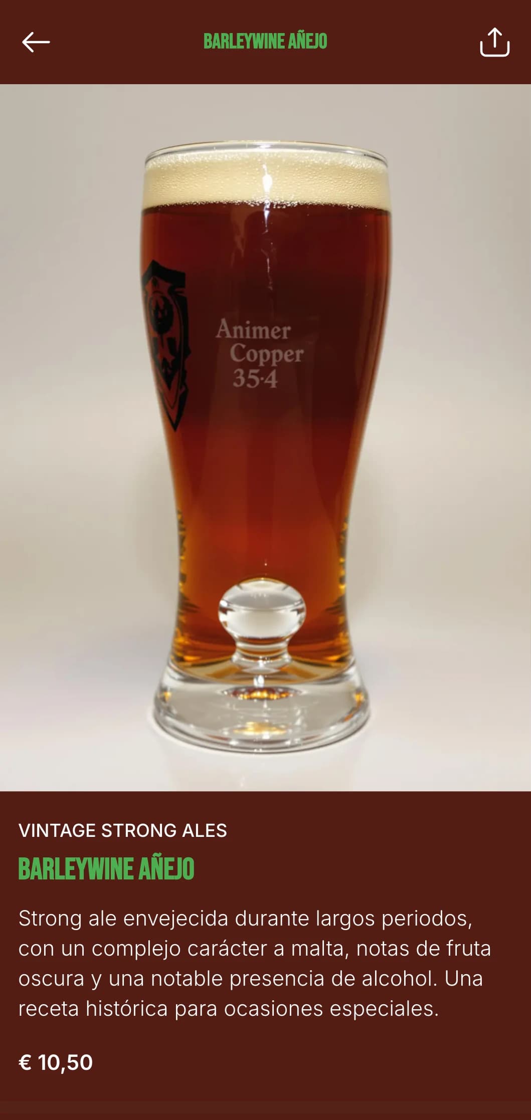 Diseño nostálgico con tipografía vintage y texturas desgastadas, perfecto para cervecerías que destaquen los métodos tradicionales de elaboración de la cerveza.
