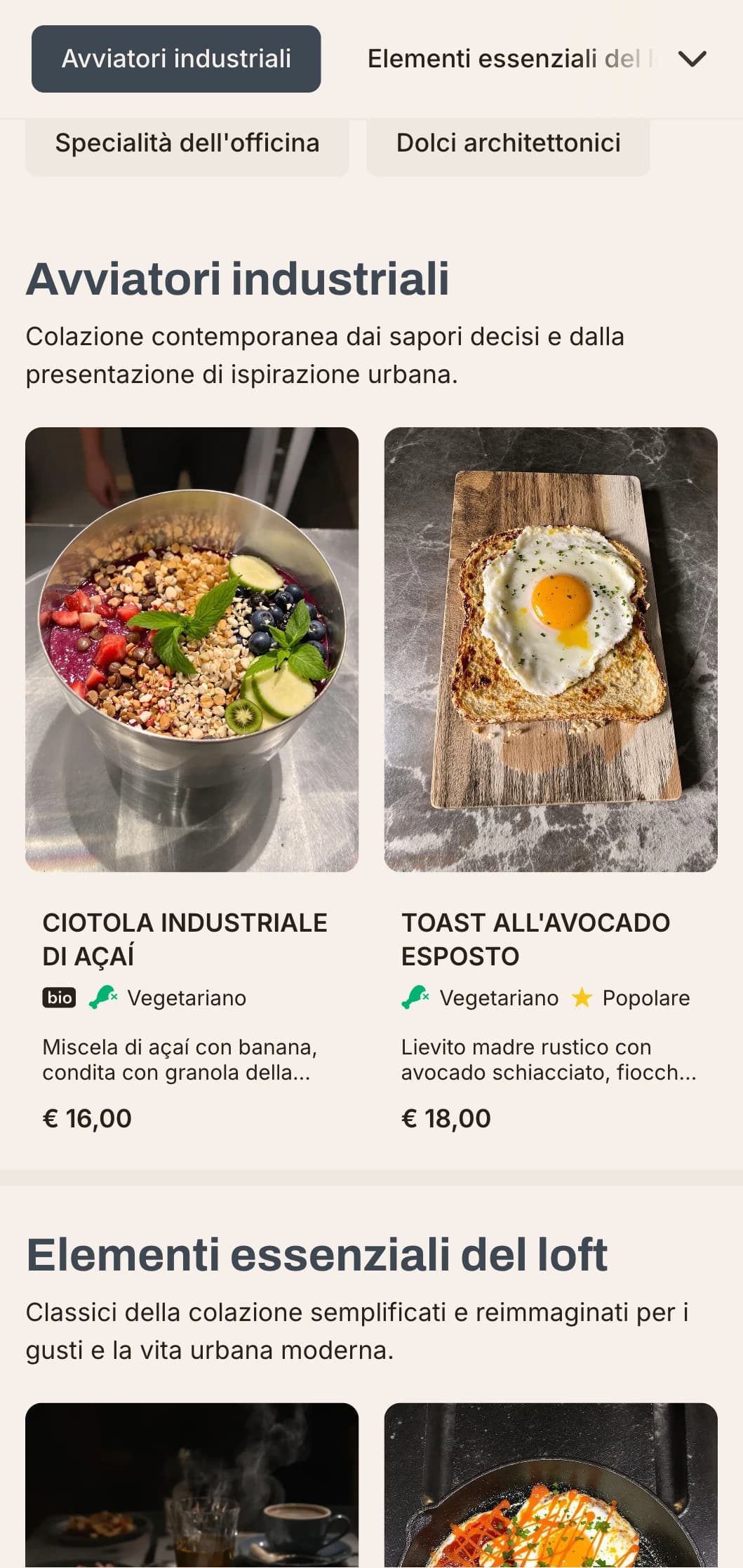 Opzioni mattutine di ispirazione industriale con ingredienti inaspettati e piatti contemporanei per gli avventurieri urbani.