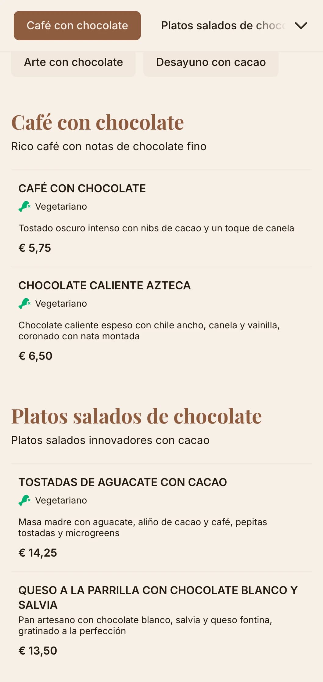 Diseño marrón intenso con ricas texturas para cafeterías de chocolate y tiendas de postres.